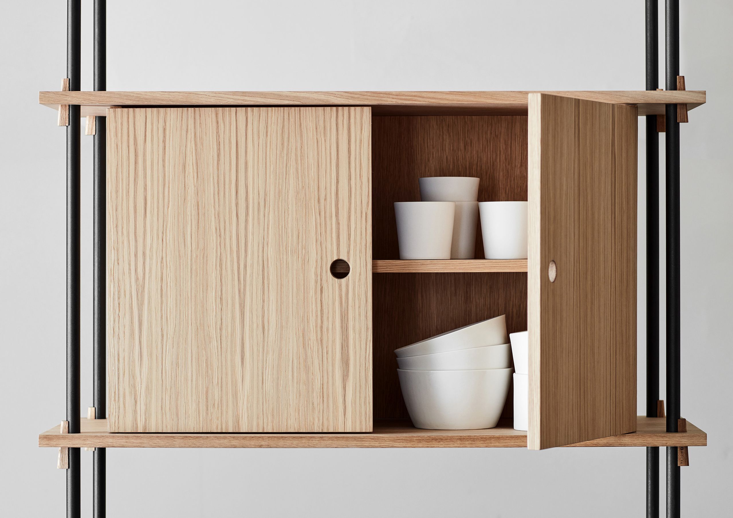 MOEBE - Reol - Shelving system - S.85.2.C - Røget Egetræ / Deep Blue