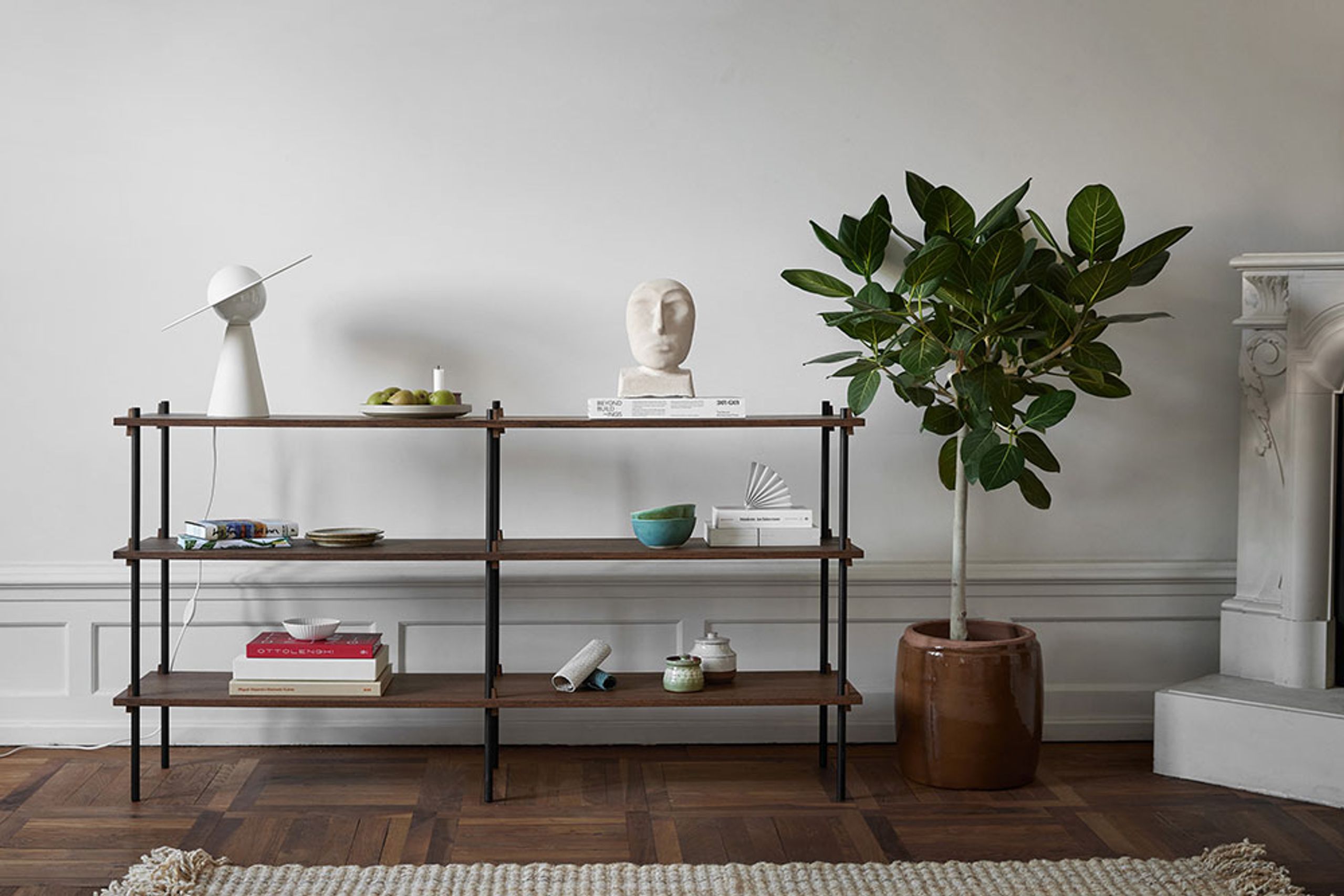 MOEBE - Display - Shelving system - S.85.1.A - Oak / Warm Grey