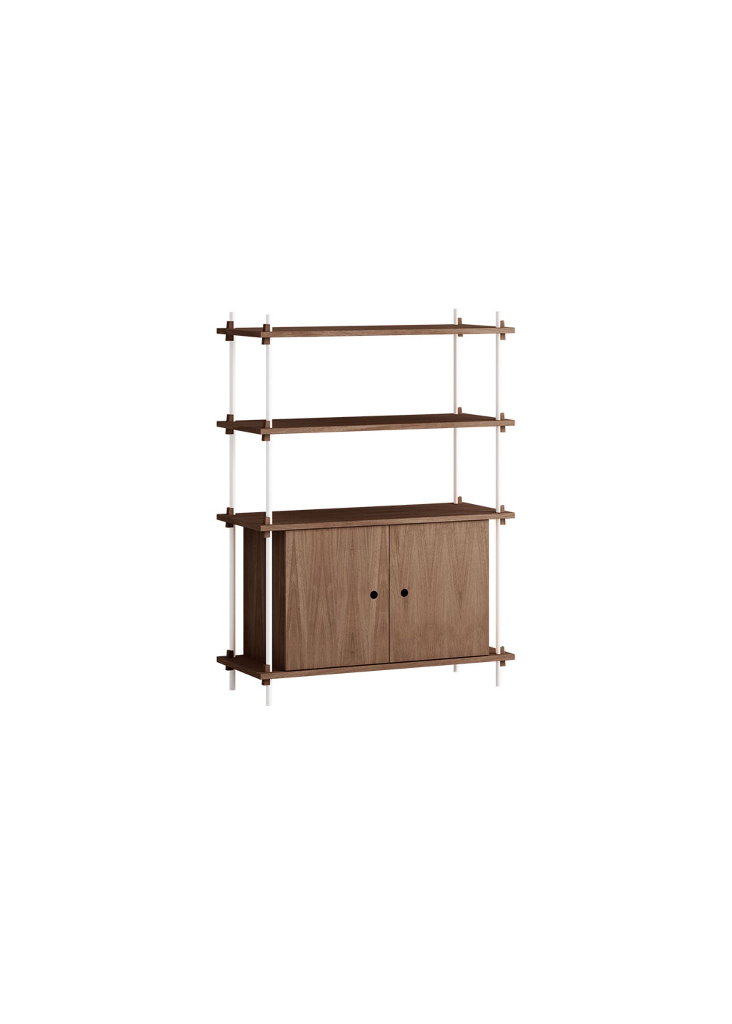 MOEBE - Libreria - Shelving system - S.115.1.B - Smoked Oak / White