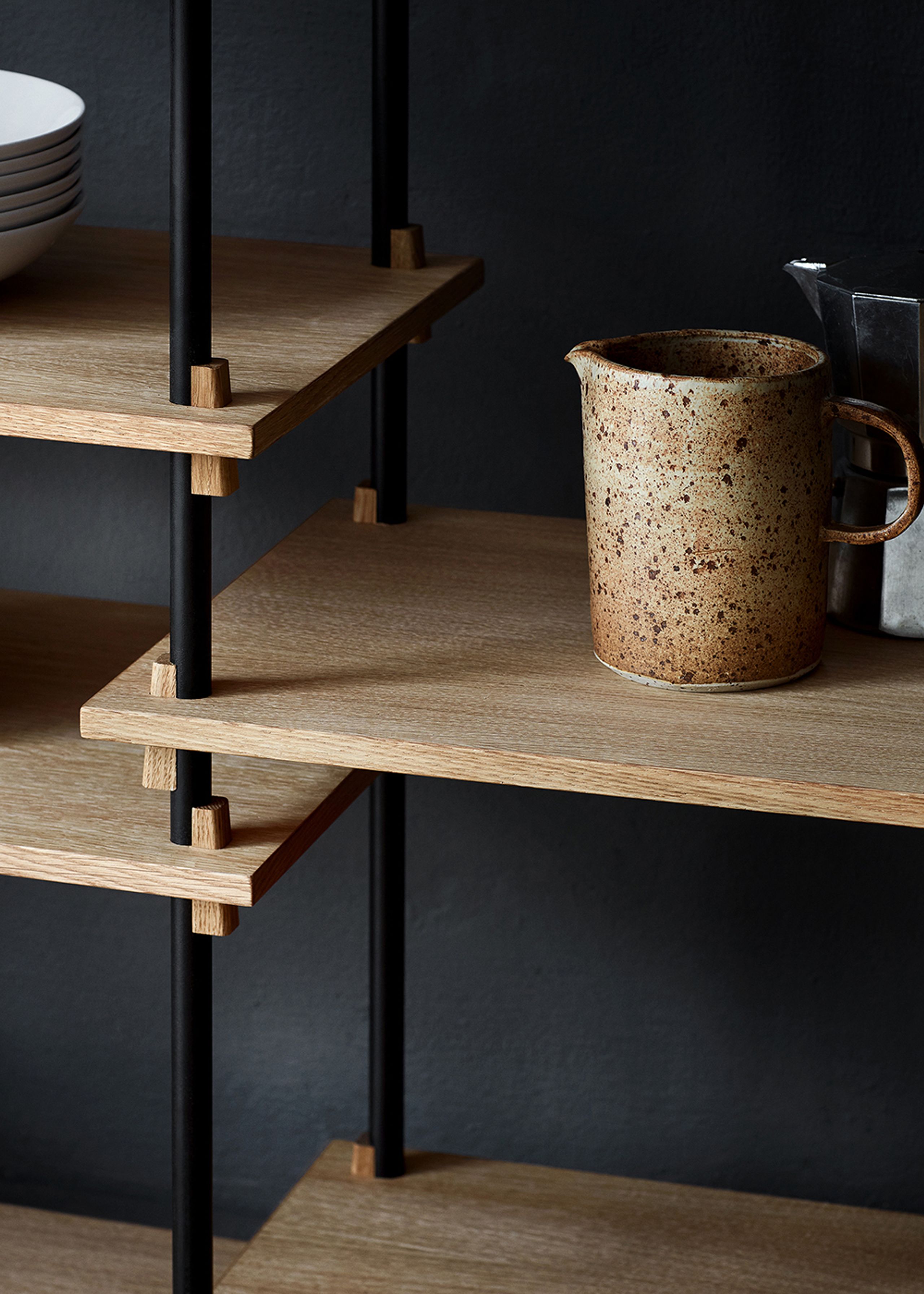 MOEBE - Display - Shelving system - S.115.2.A - Smoked Oak / Warm Grey