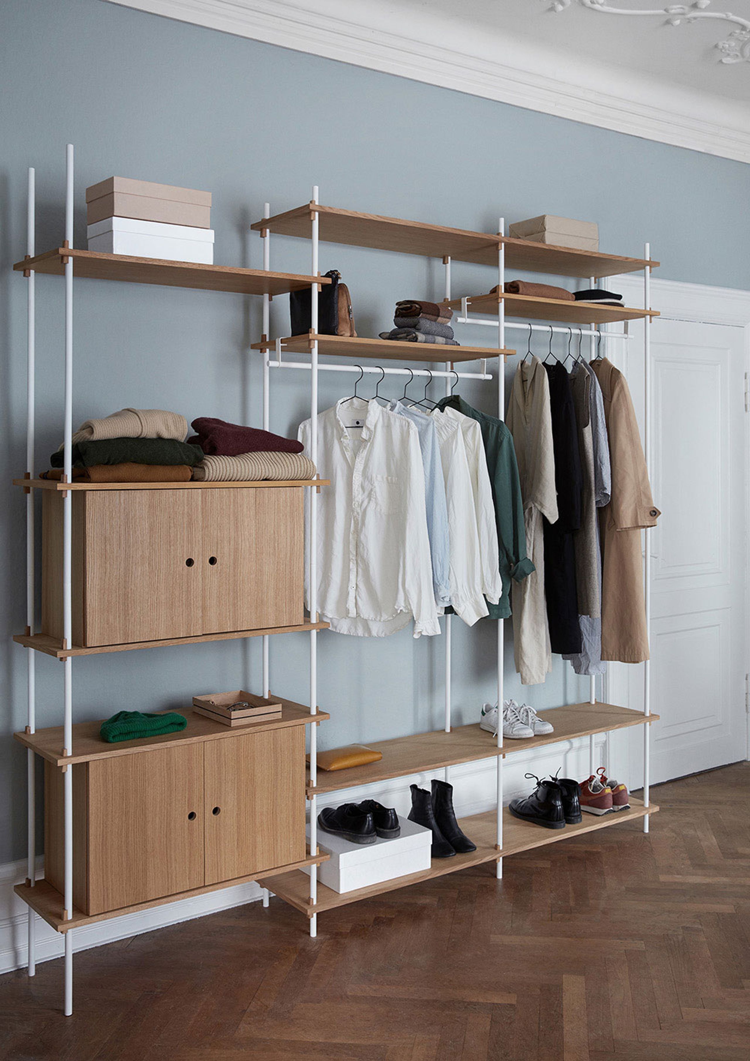 MOEBE - Reol - Shelving system - S.200.1.F - Røget Egetræ / Pine Green