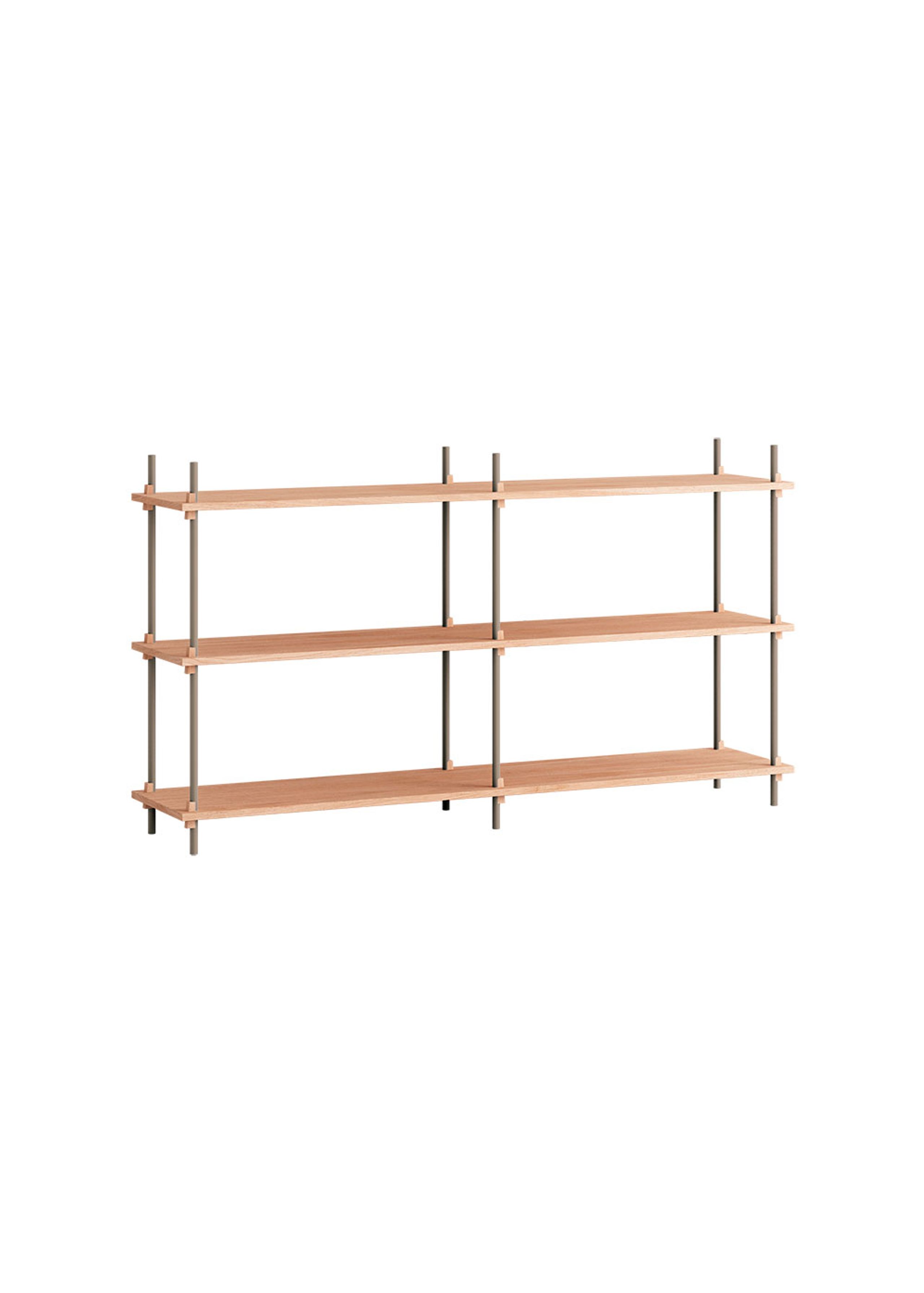 MOEBE - Display - Shelving system - S.85.2.B - Oak / Warm Grey