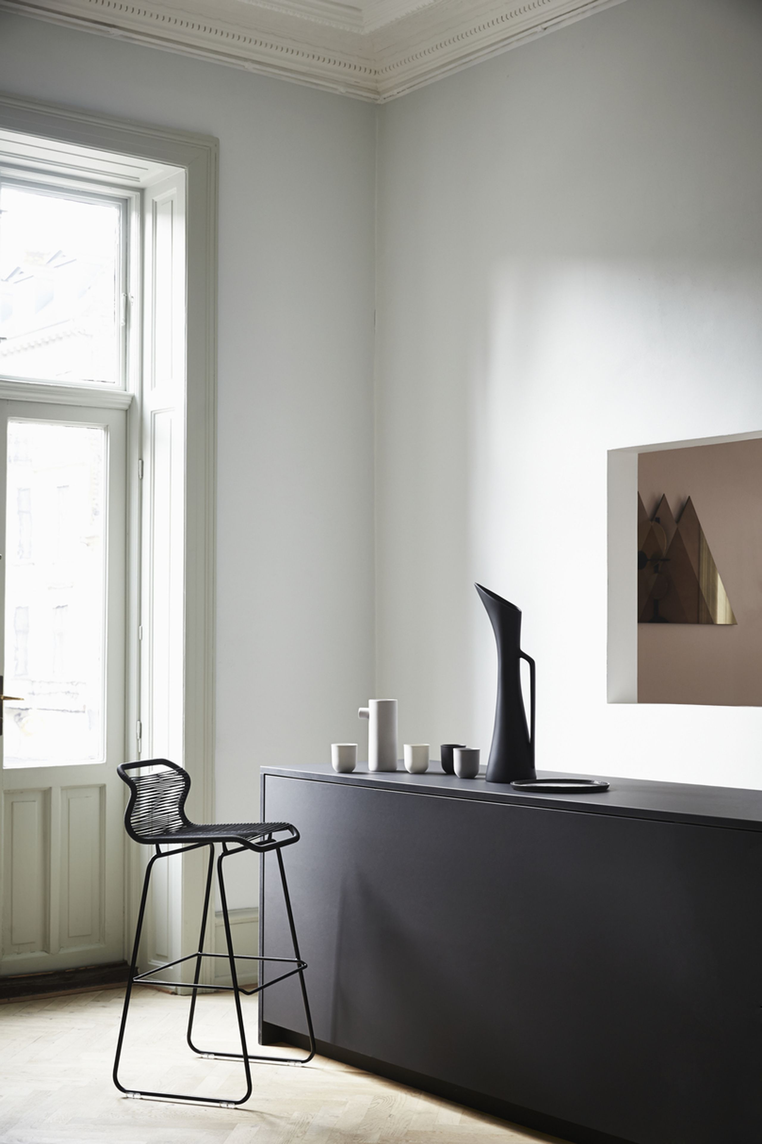 Montana - Tabouret de bar - Panton One Kitchen Chair - Black / Paper Nature