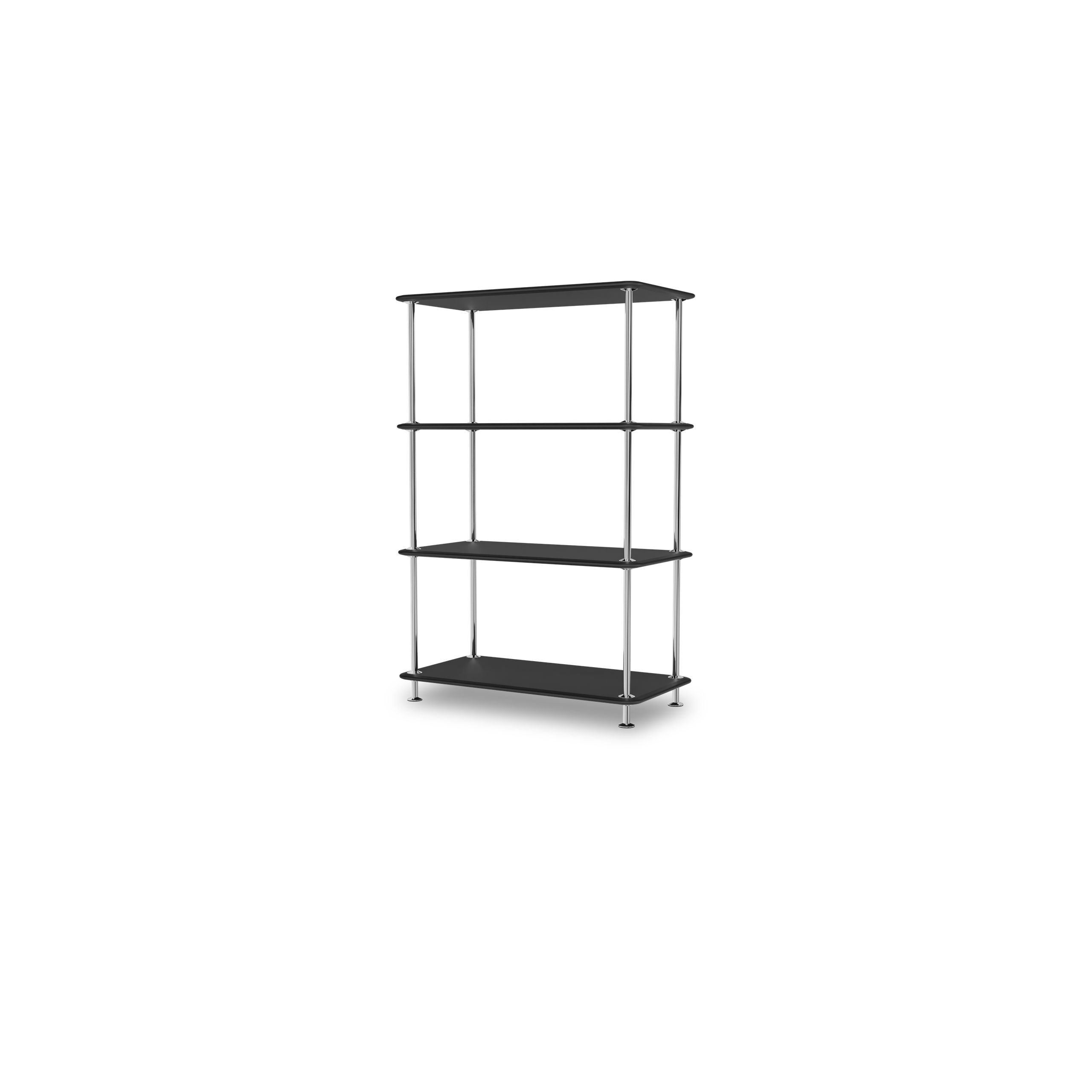 Montana - Sistema di scaffalature - Montana Free 300000 - Frame: 44c chrome - 207 Black structure