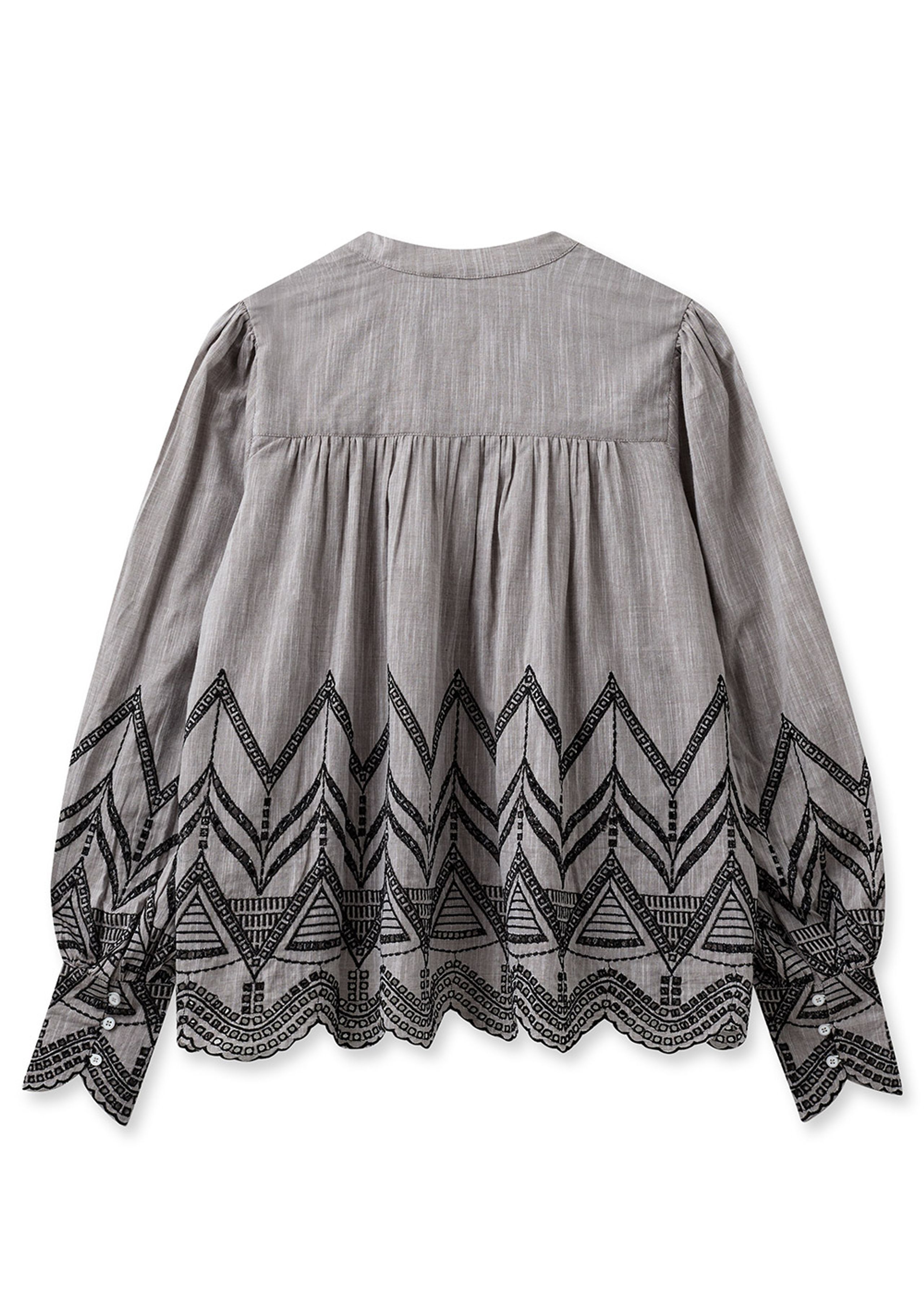 Mos Mosh - Blúzka - MMGill Emb Blouse - Rain Drum