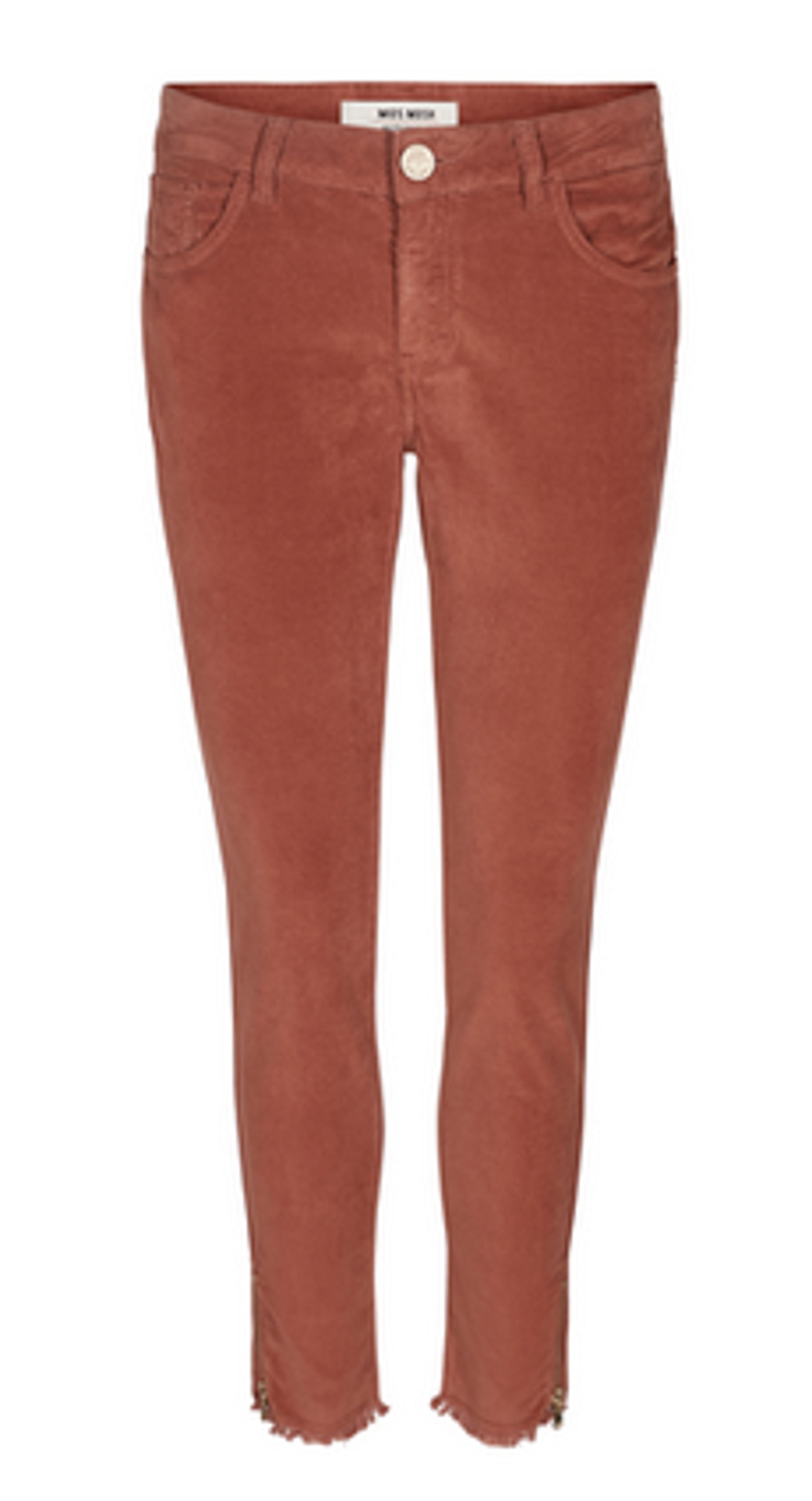 Mos Mosh - Bukser - Sumner Velvet Zip Pant - Auburn