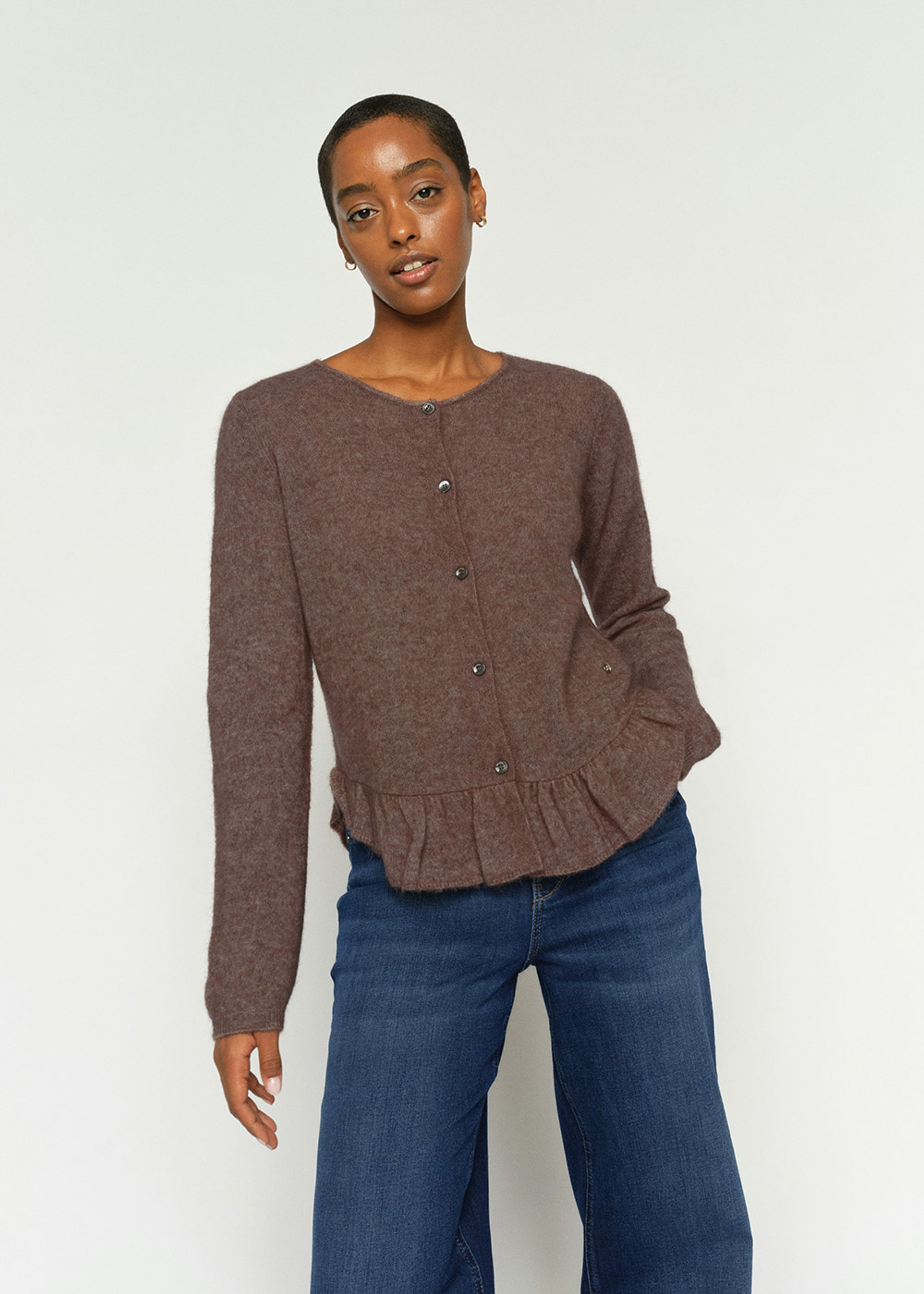 Mos Mosh - Cardigan - MMMape Alice Knit Cardigan - Coffee Quartz