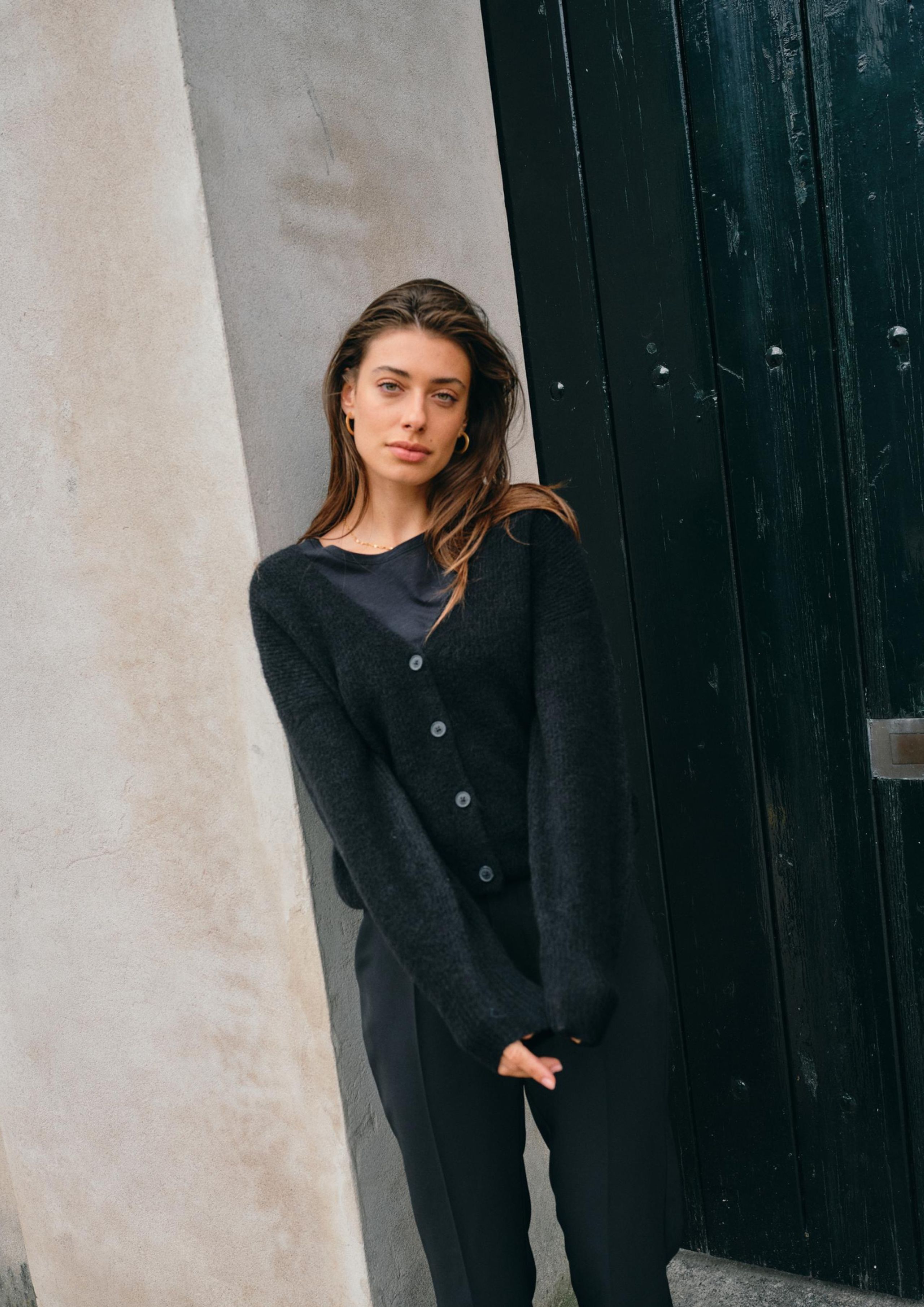 Mos Mosh - Cardigan - MMThora V-Neck Knit Cardigan - Black