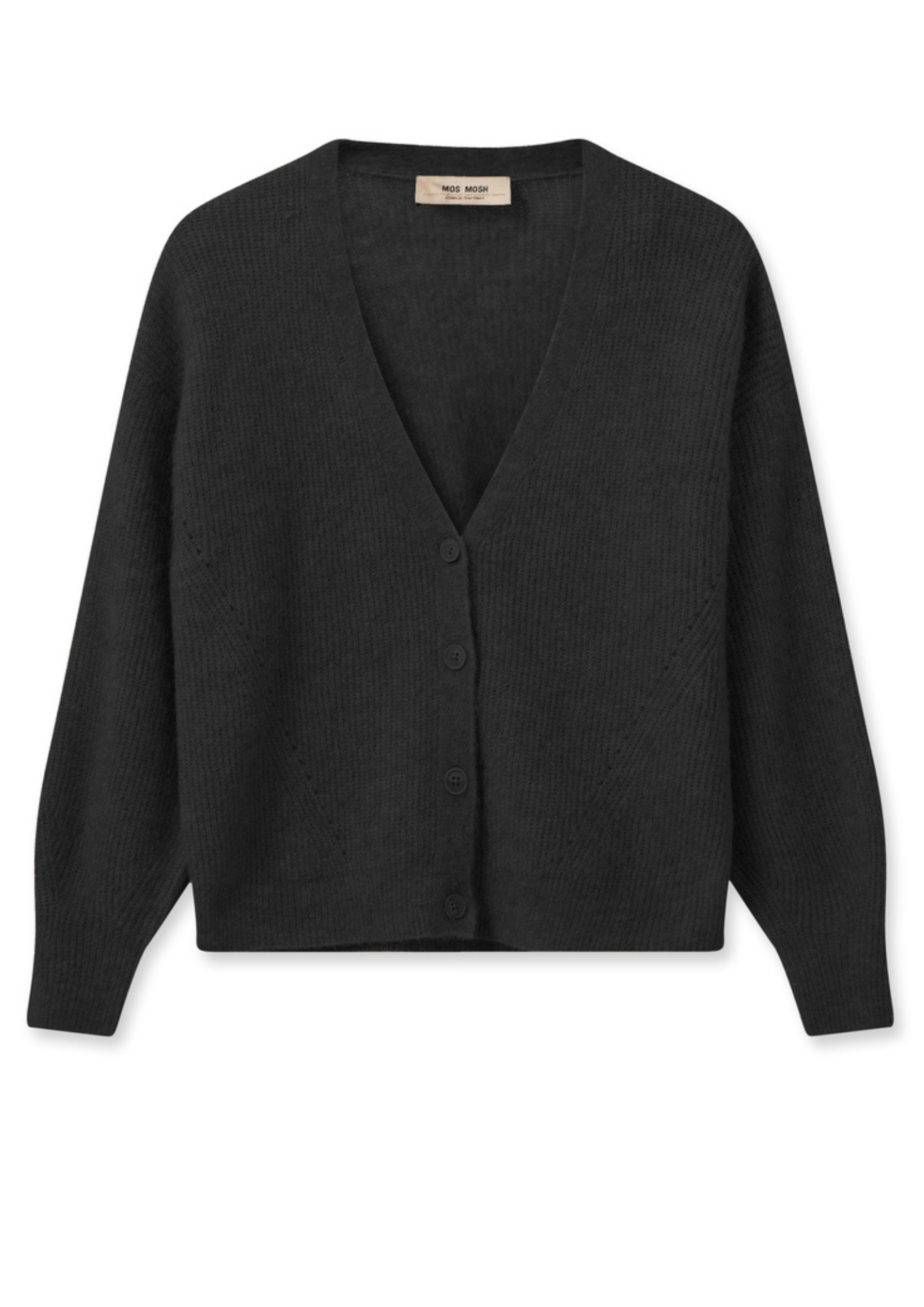 Mos Mosh - Cardigan - MMThora V-Neck Knit Cardigan - Black