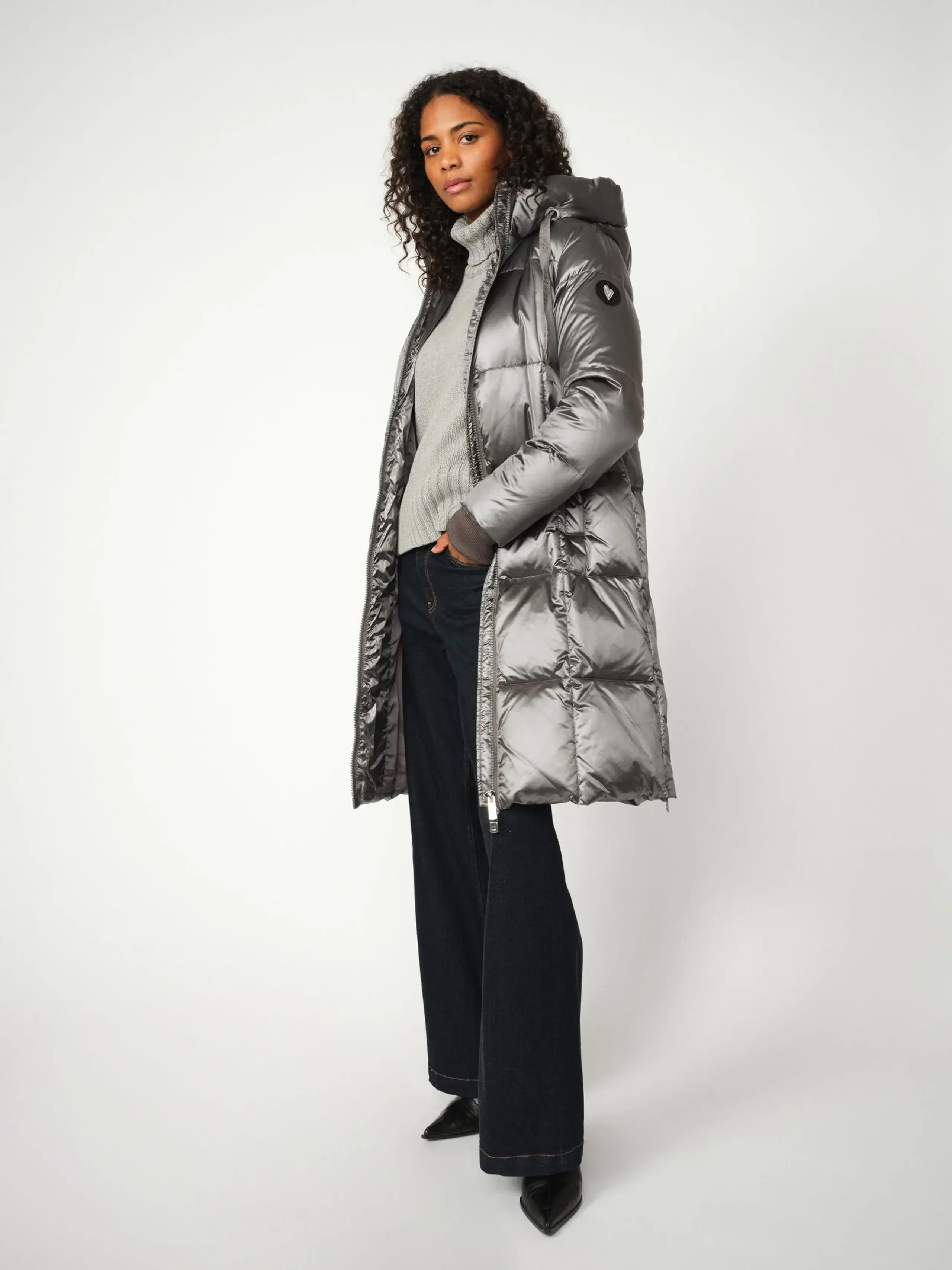 Mos Mosh - Kabát - MMNova Metallic Down Jacket - Dark Grey