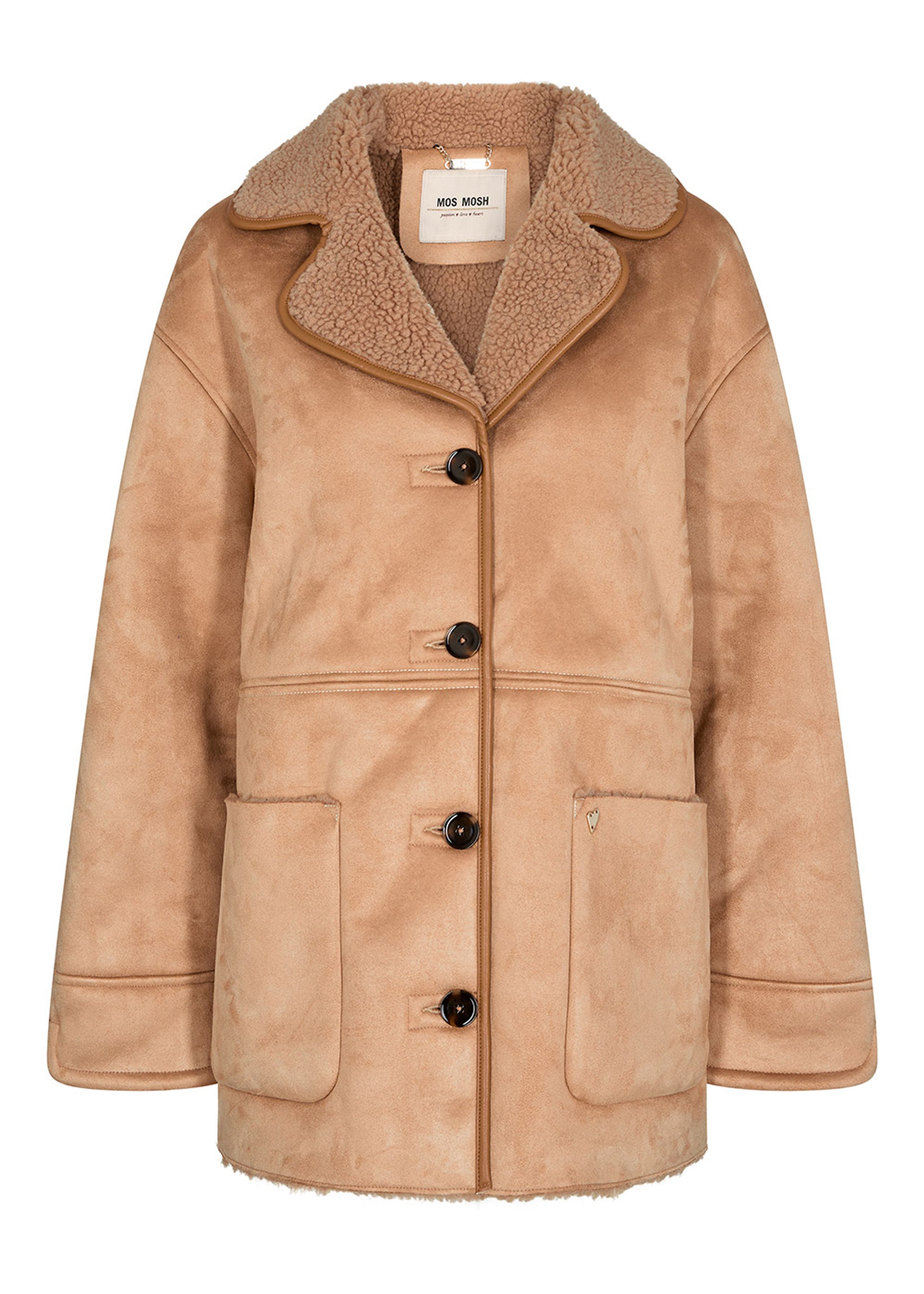 Mos Mosh - Casaco - MMFiona Faux Shearling Jacket - Light Cognac