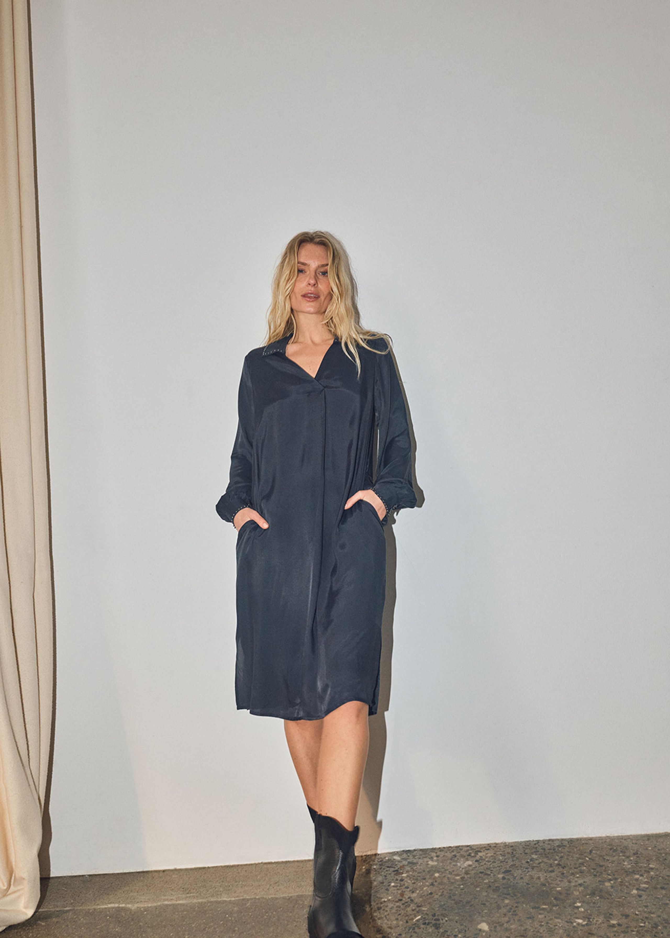 Mos Mosh - Dress - MMMaylone Soft Twill Dress - Salute Navy