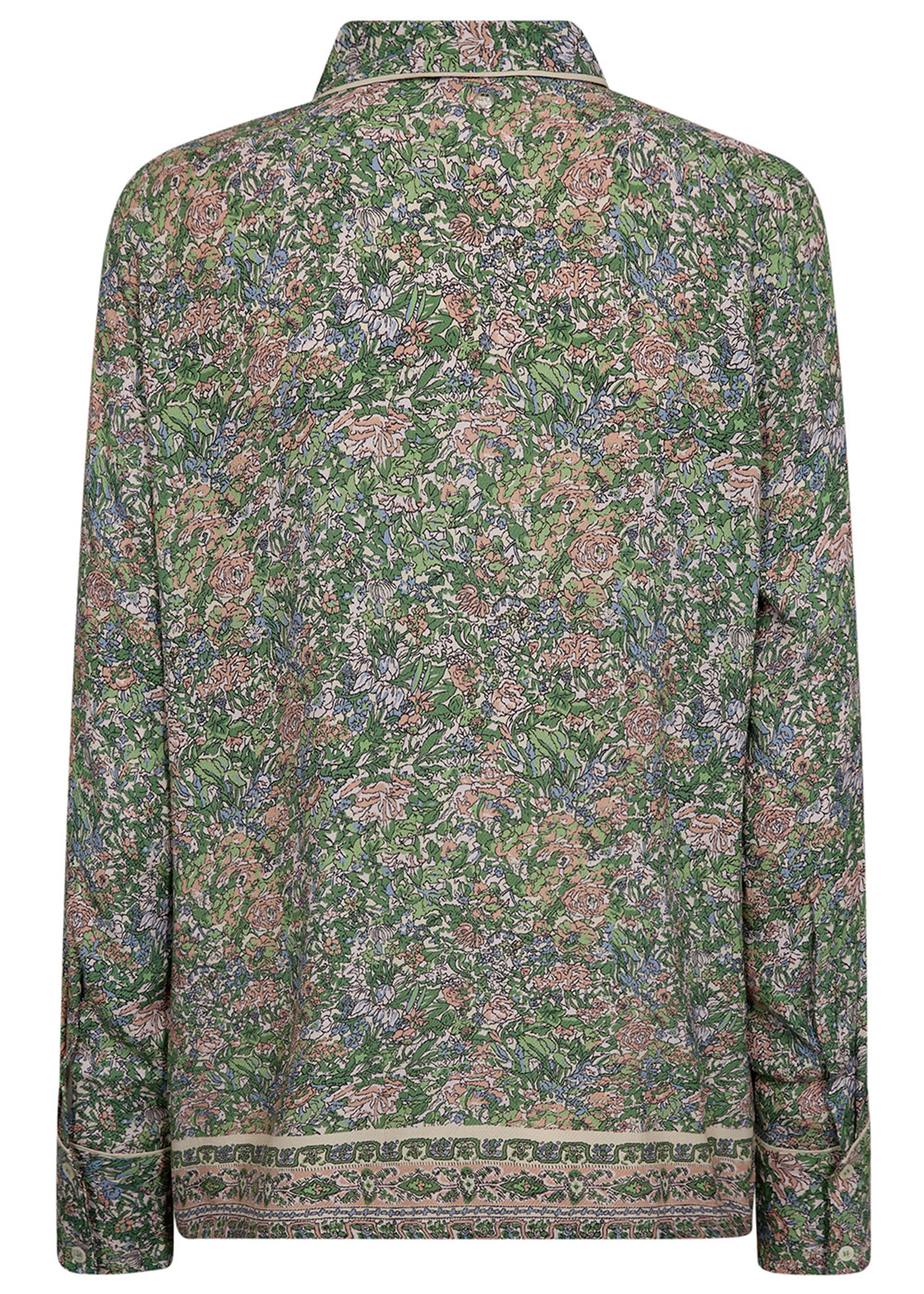 Mos Mosh - Shirt - MMKana Flowish Orchid Shirt - Turf Green