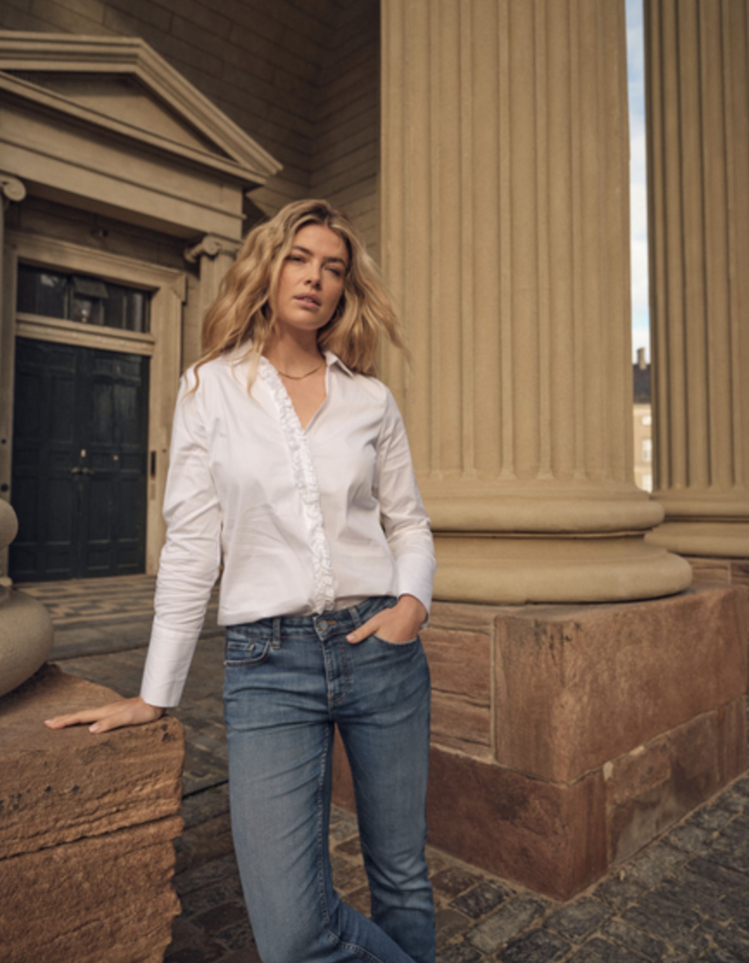 Mos Mosh - Skjorta - MMSybel Satin Shirt - White