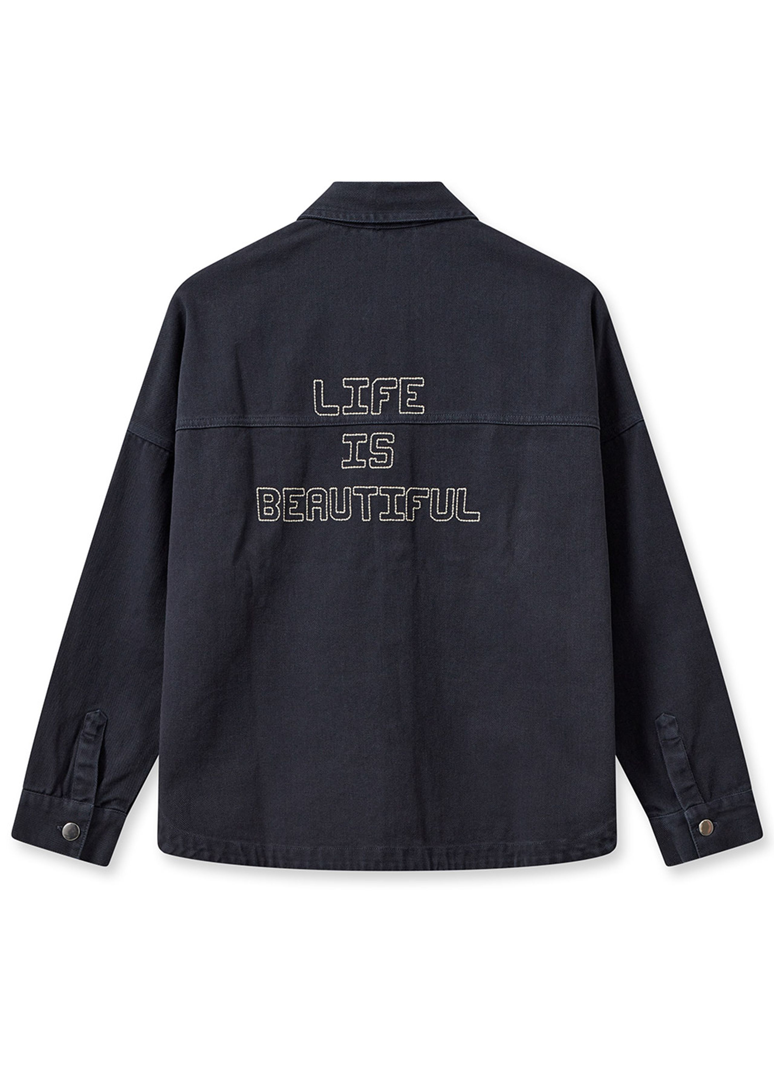 Mos Mosh - Camicia - Mmtia Embroidery Cotton Shirt - Salute Navy