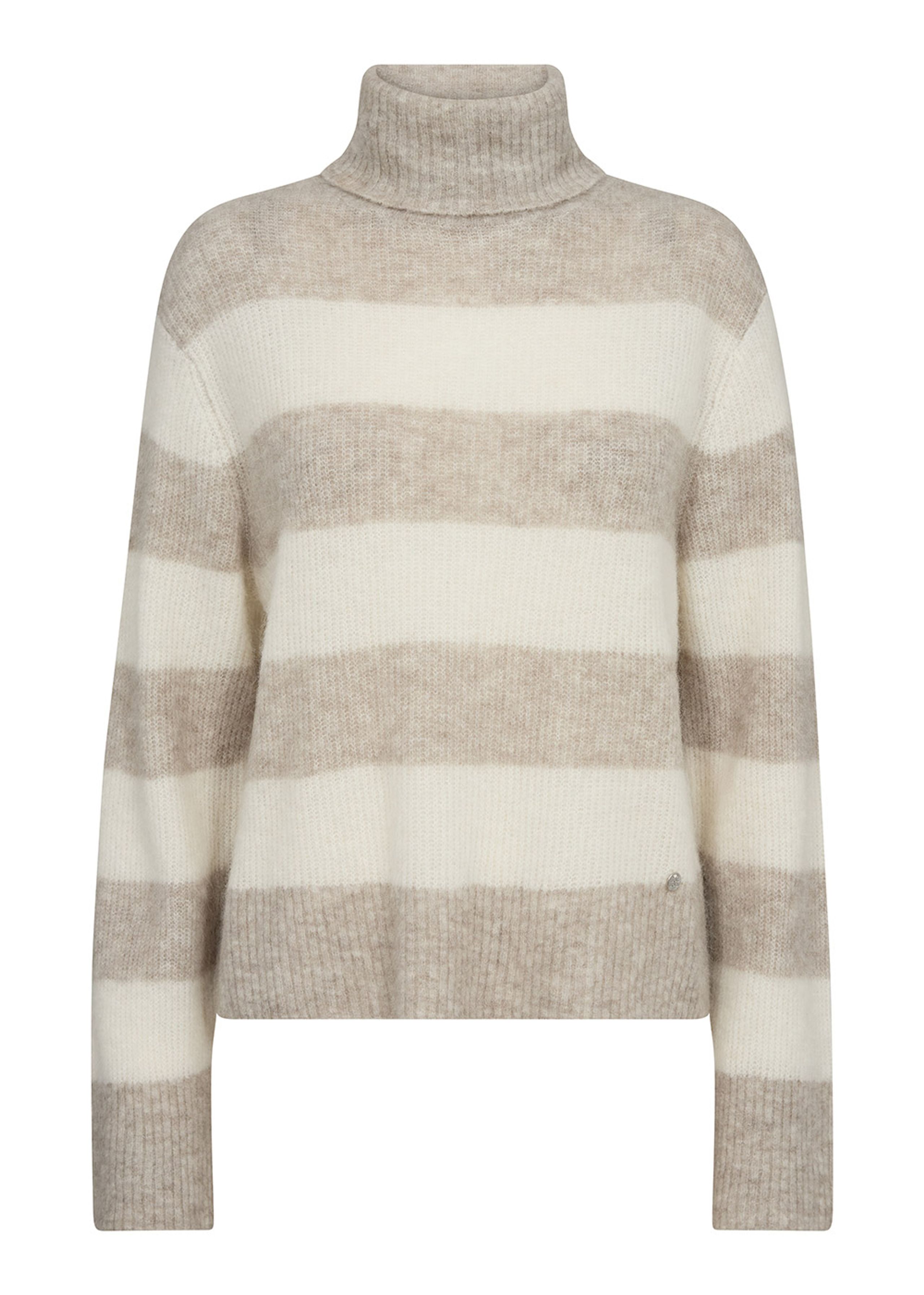 Mos Mosh - Strickware - MMAidy Thora Stripe Rollneck Knit - Feather Gray