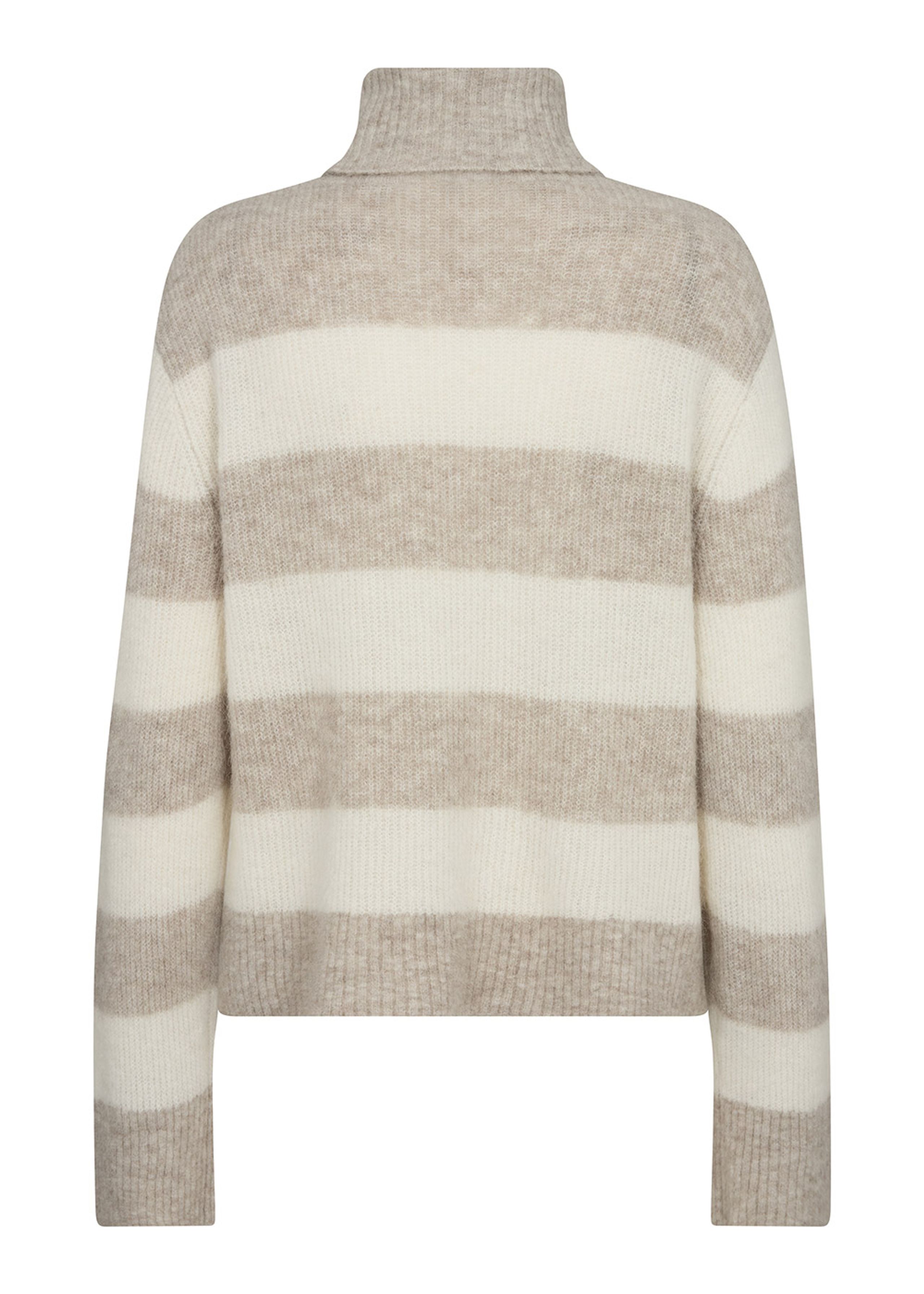 Mos Mosh - Strickware - MMAidy Thora Stripe Rollneck Knit - Feather Gray