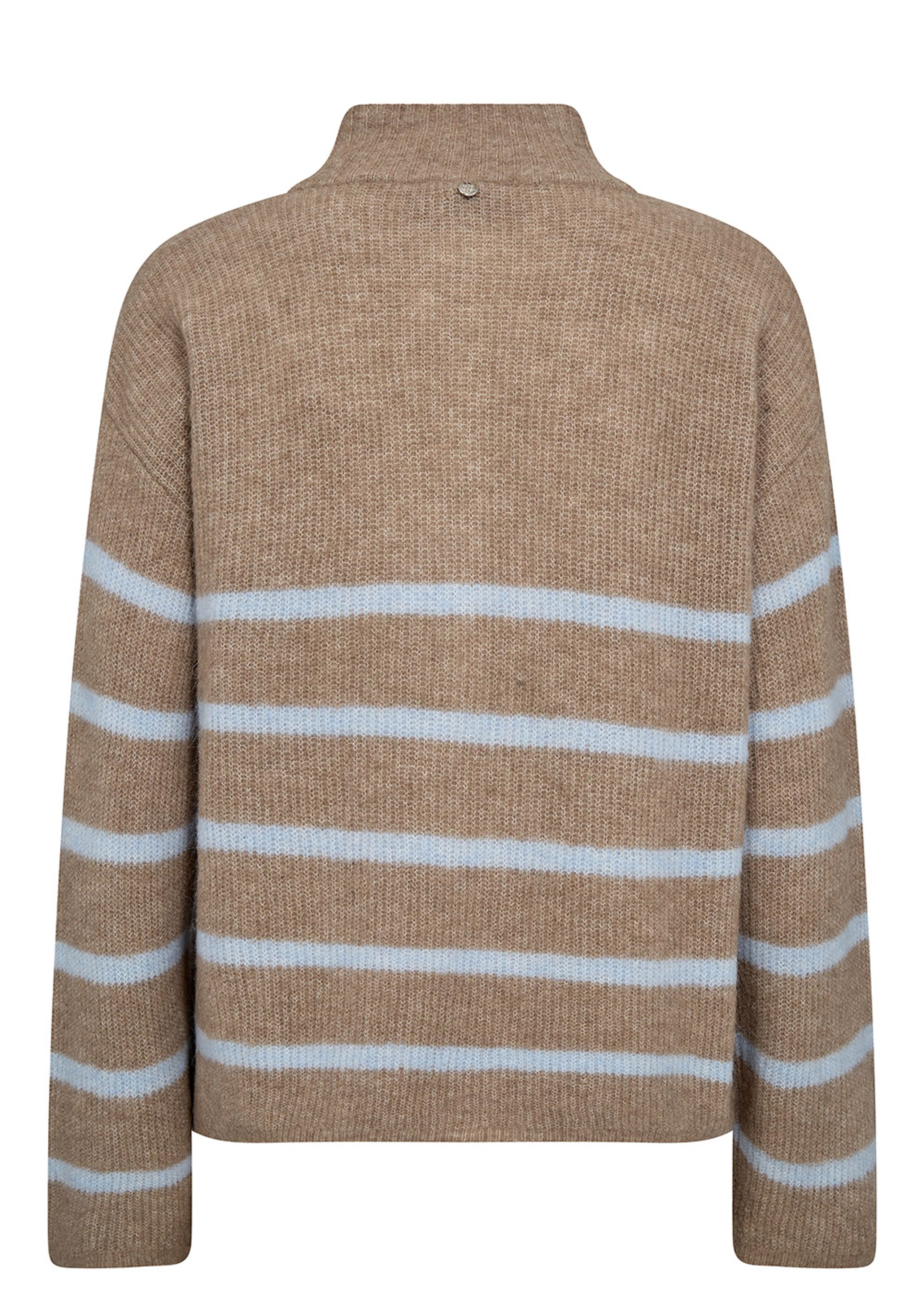 Mos Mosh - Maglia - MMBryna Thora Stripe Knit - Roasted Cashew