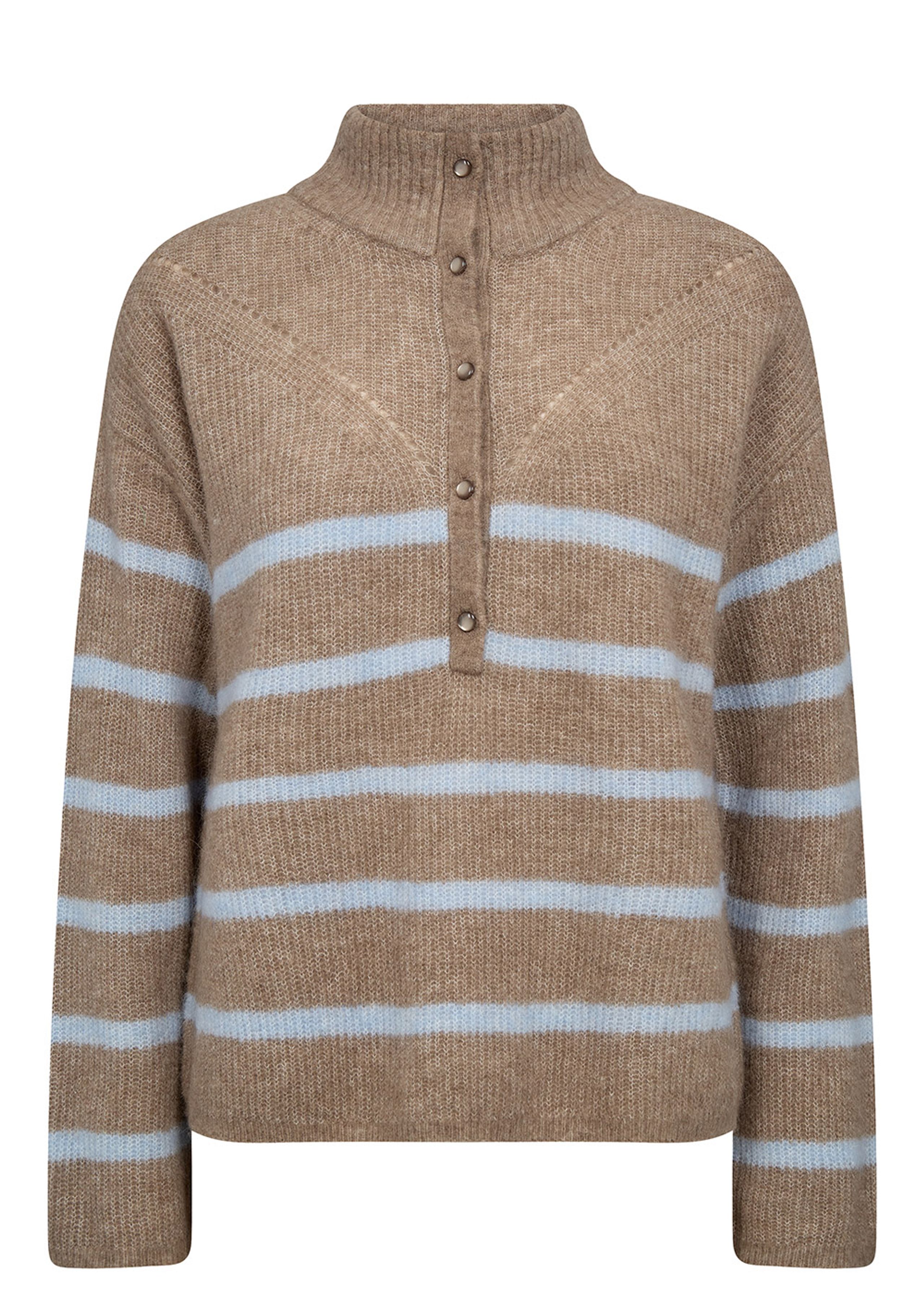Mos Mosh - Maglia - MMBryna Thora Stripe Knit - Roasted Cashew
