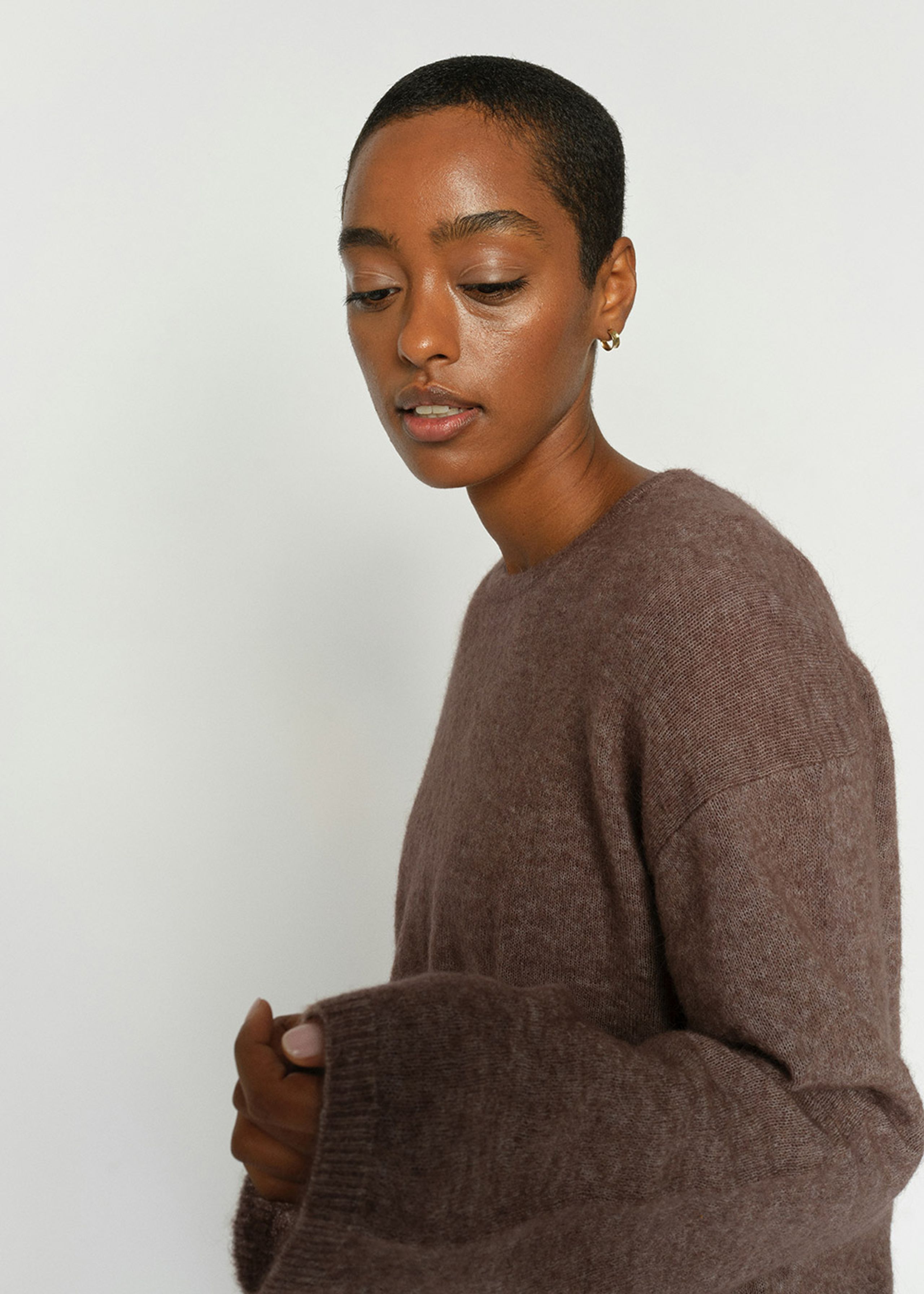Mos Mosh - Knit - MMMape O-neck Knit - Coffee Quartz