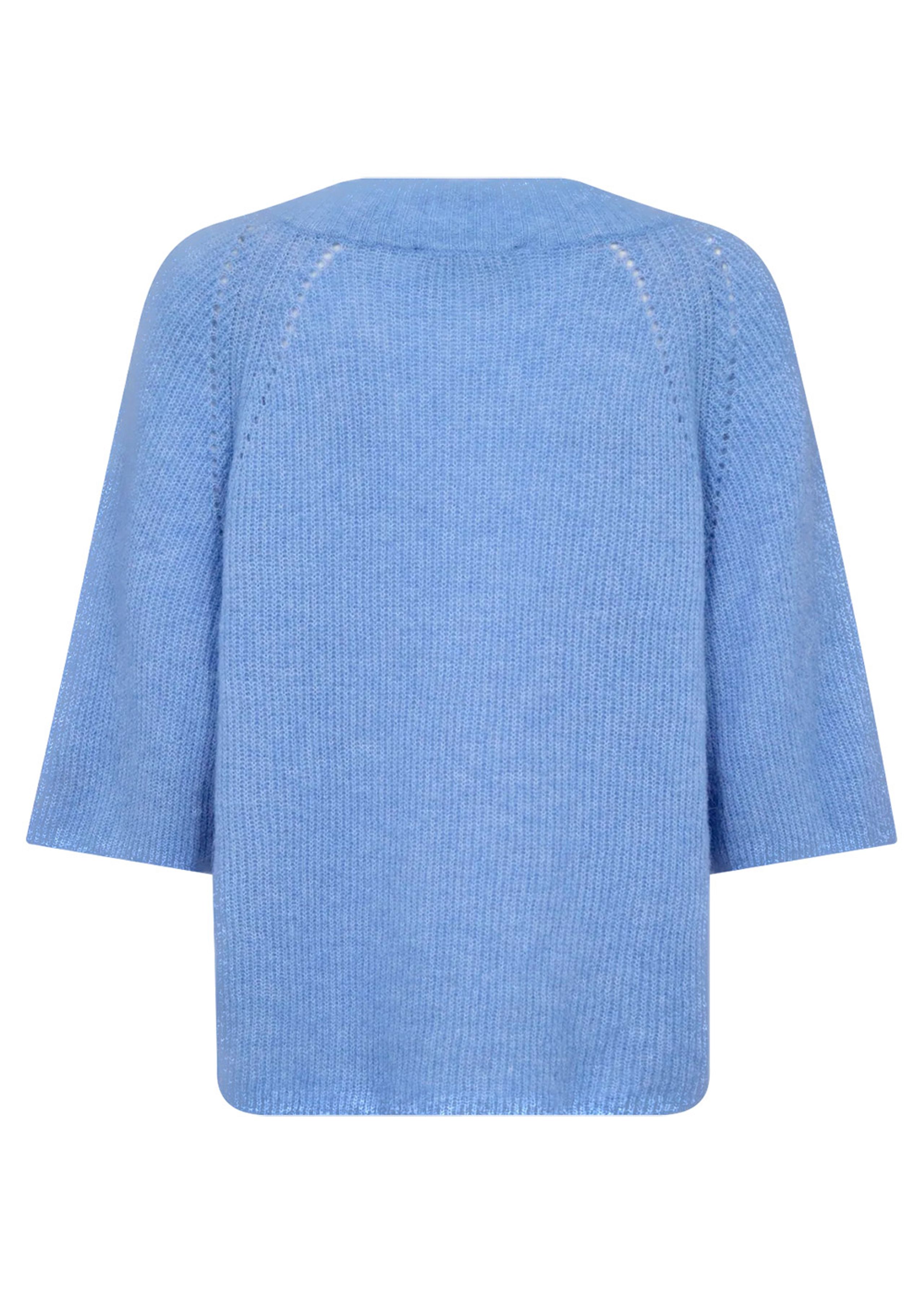 Mos Mosh - Strickware - MMTaci 3/4 V-neck Knit - Hydrangea