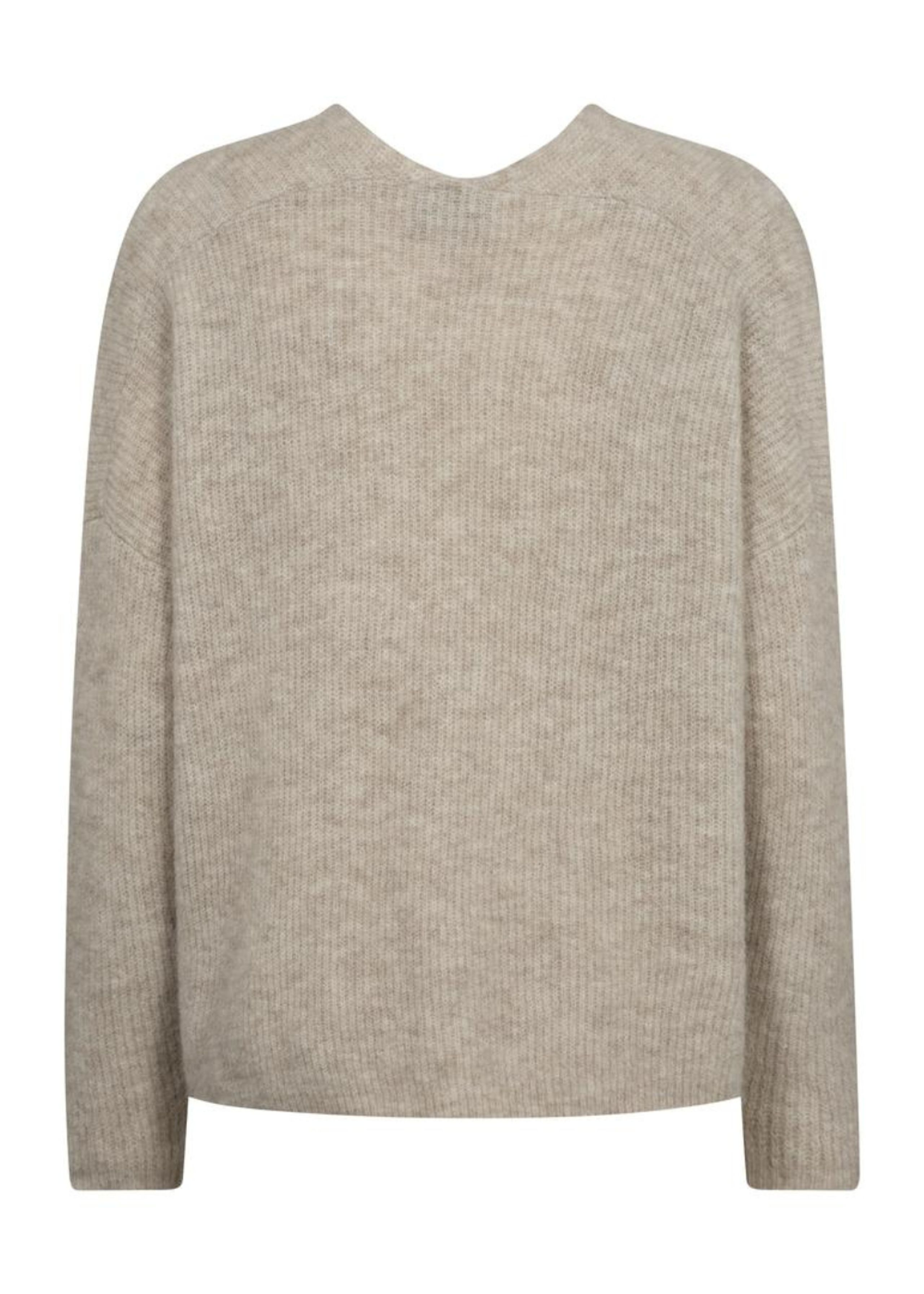 Mos Mosh - Strik - MMThora V-neck Knit - Feather Gray