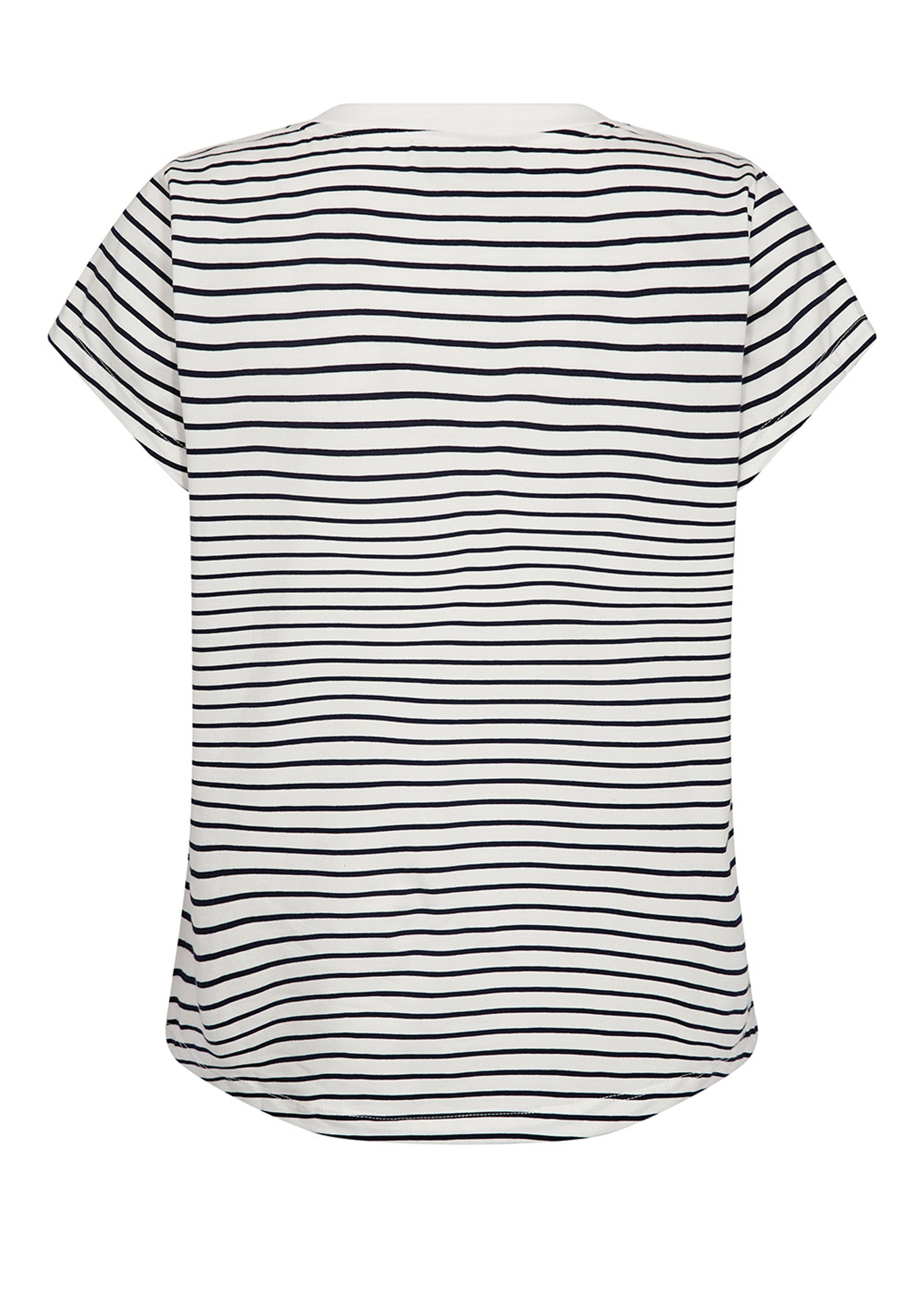 Mos Mosh - T-shirt - MMKala V-SS Stripe Tee - Salute Navy