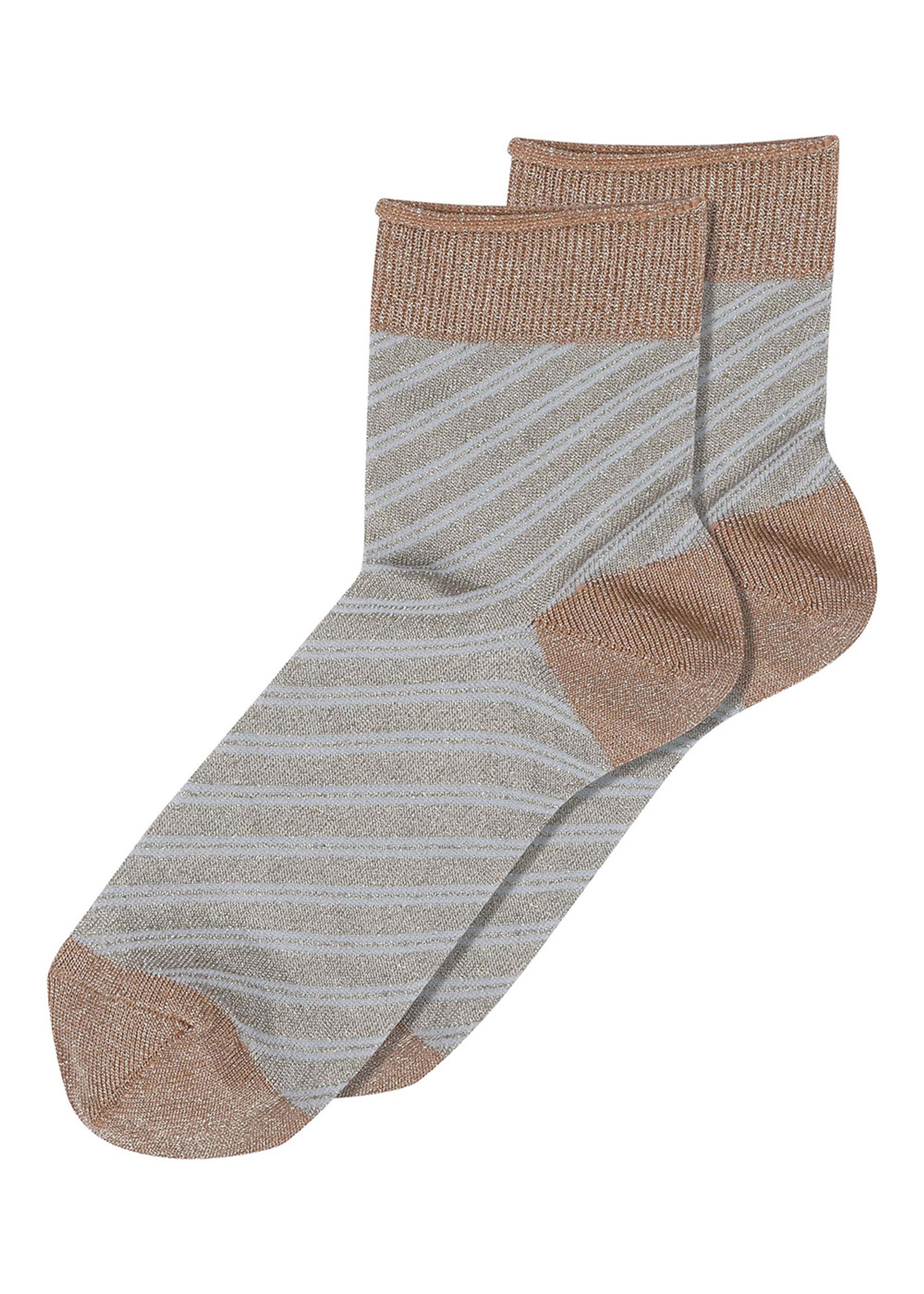 MP Denmark - Socks - Elisa Glitter Short Socks - Beige