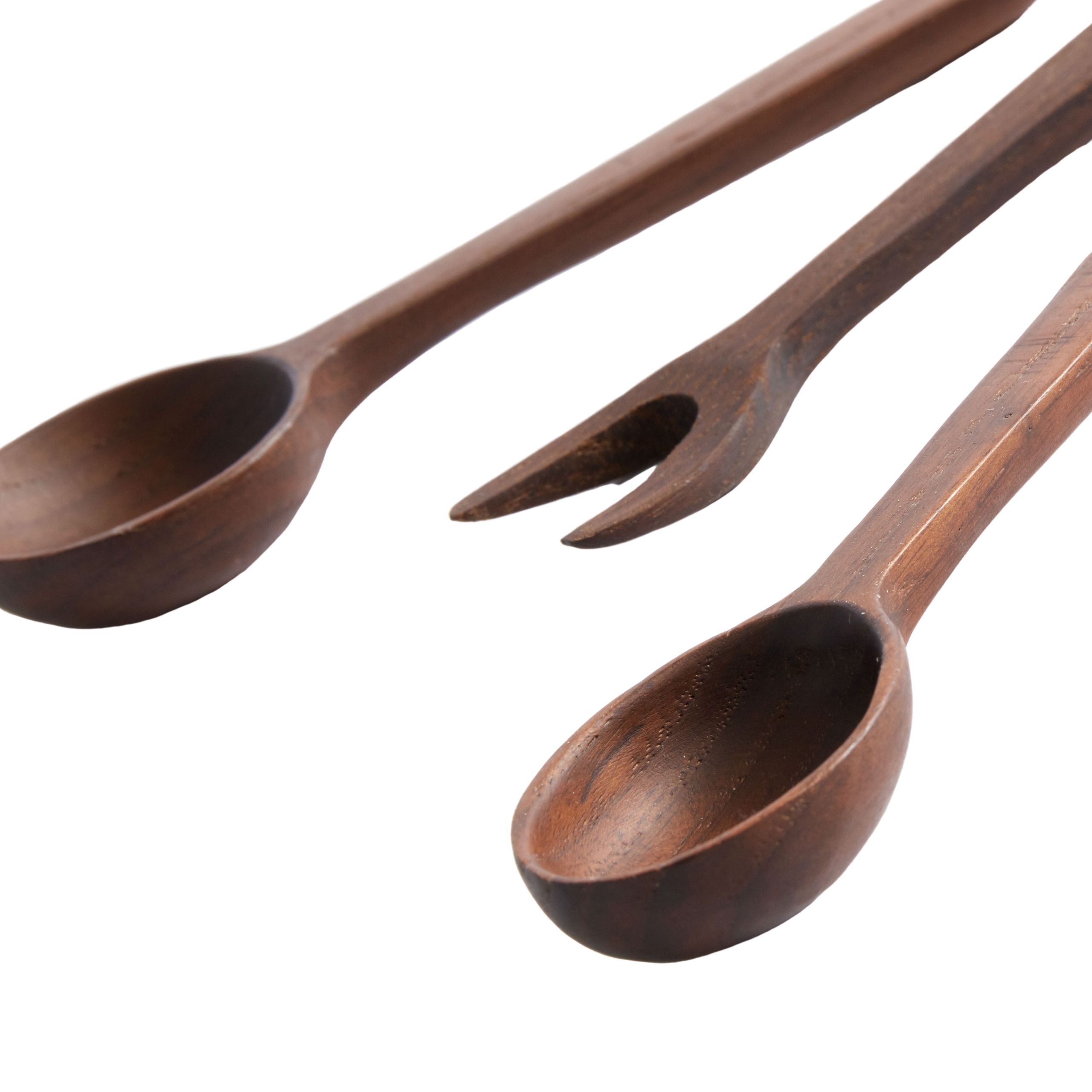 MUUBS - Cutlery - Yami Tapas set - Tapas set 3-piece Brown ash