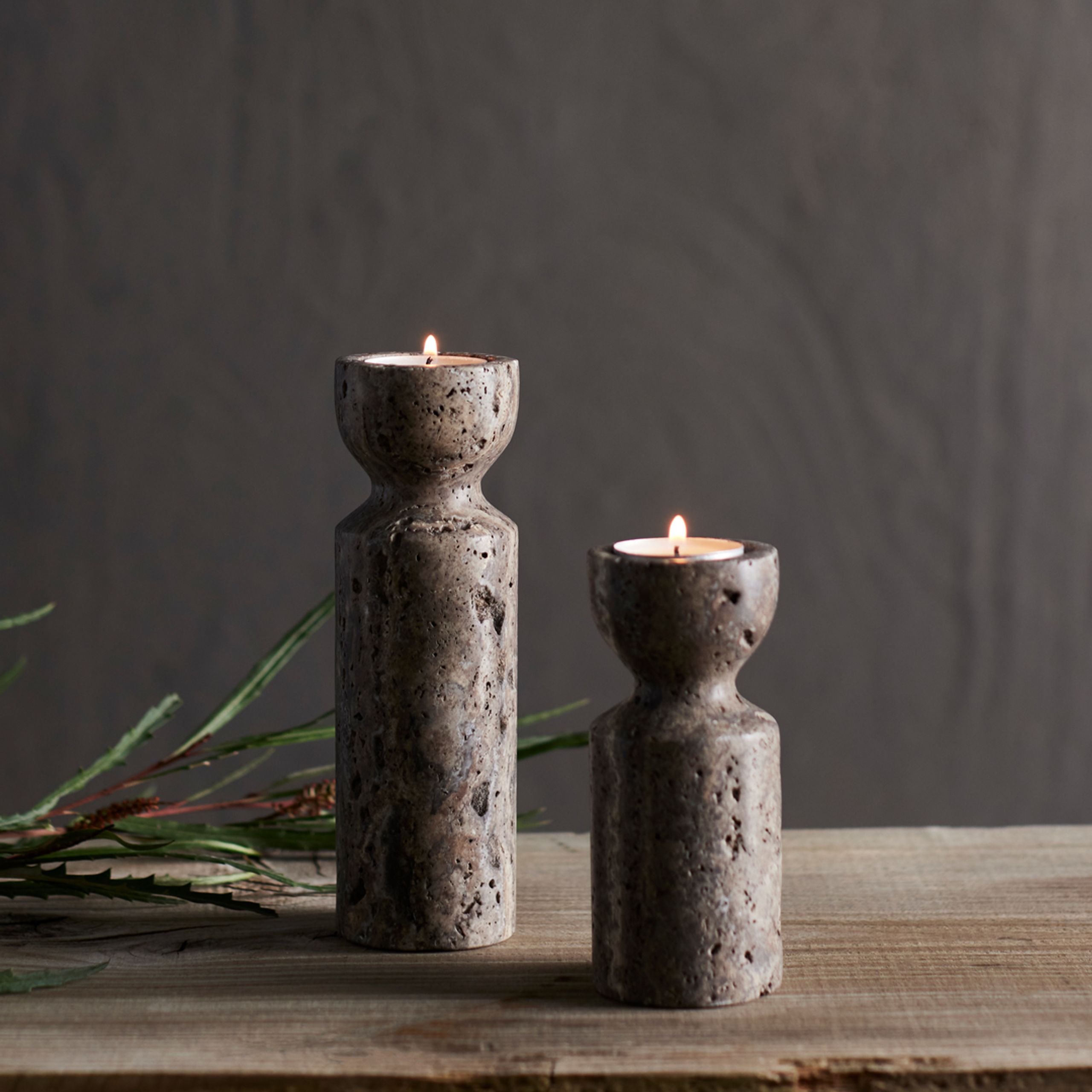 MUUBS - Kerzenhalter - Multi Candleholder Minerva - Titanium - 2 pieces