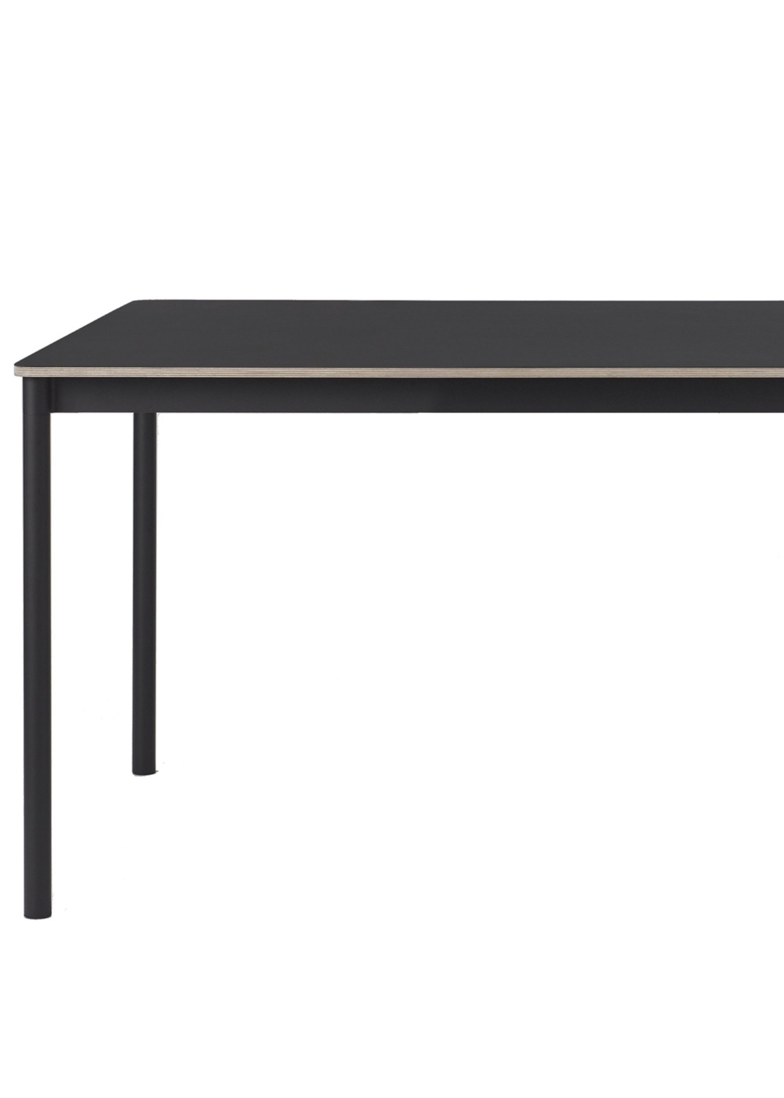 Muuto - Bord - Base Table - Black / Black Linoleum / Plywood