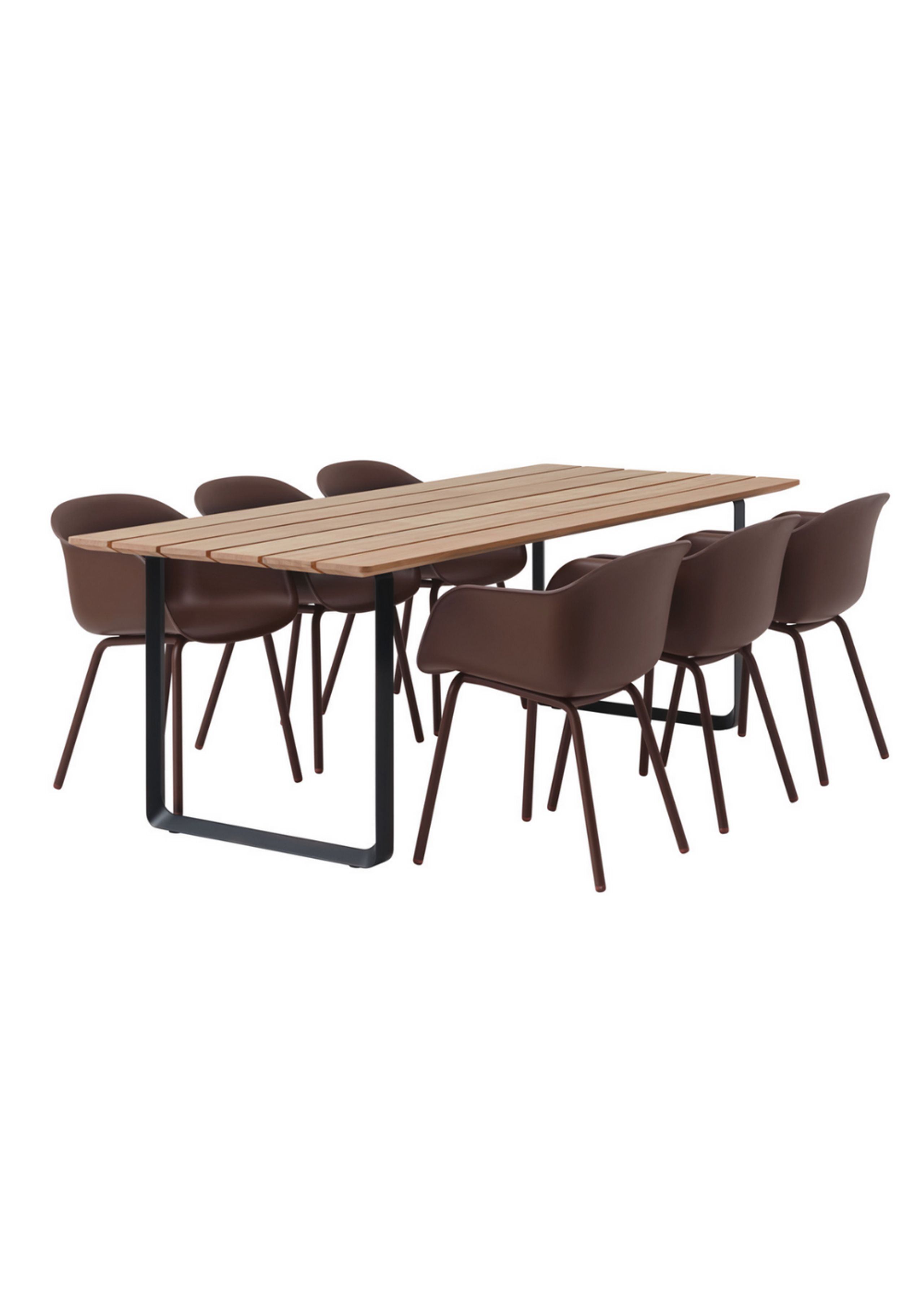 Muuto - Table de jardin - 70/70 Outdoor Table - Sapele Mahogany/Anthracite Black