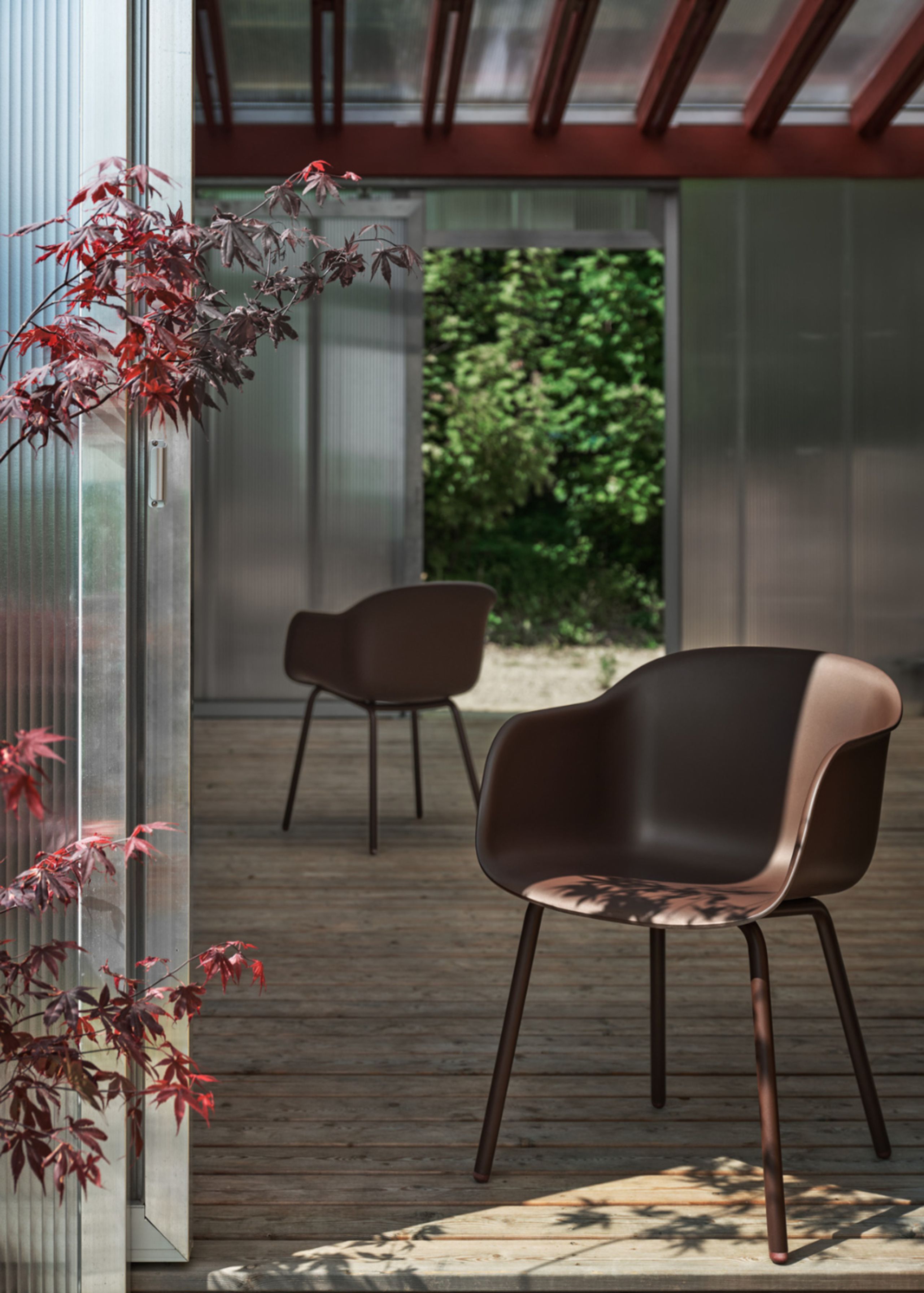 Muuto - Garden chair - Fiber Outdoor Armchair - Grey