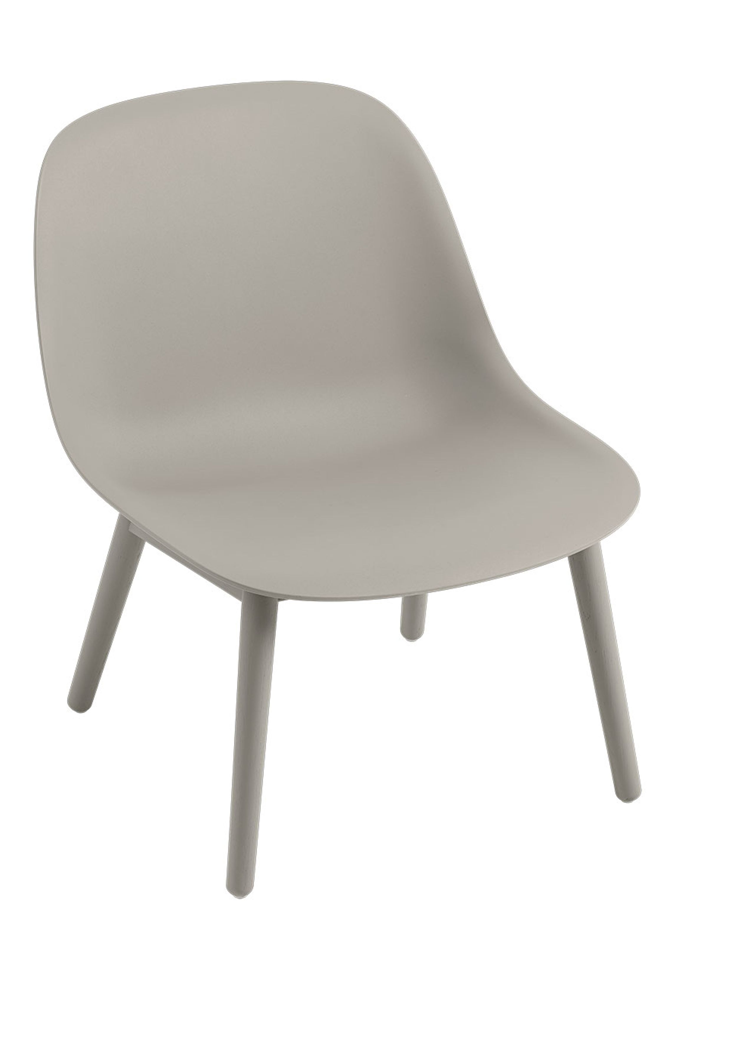 Muuto - Loungestol - Fiber Lounge Chair - Wood Base - Grey/Grey