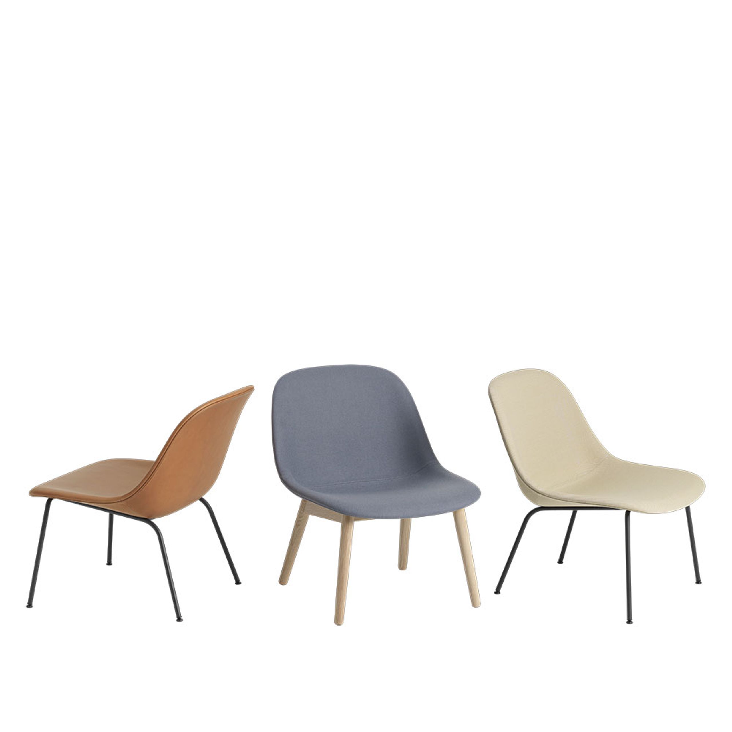 Muuto - Lounge stol - Fiber Lounge Chair - Wood Base - Natural White/Oak