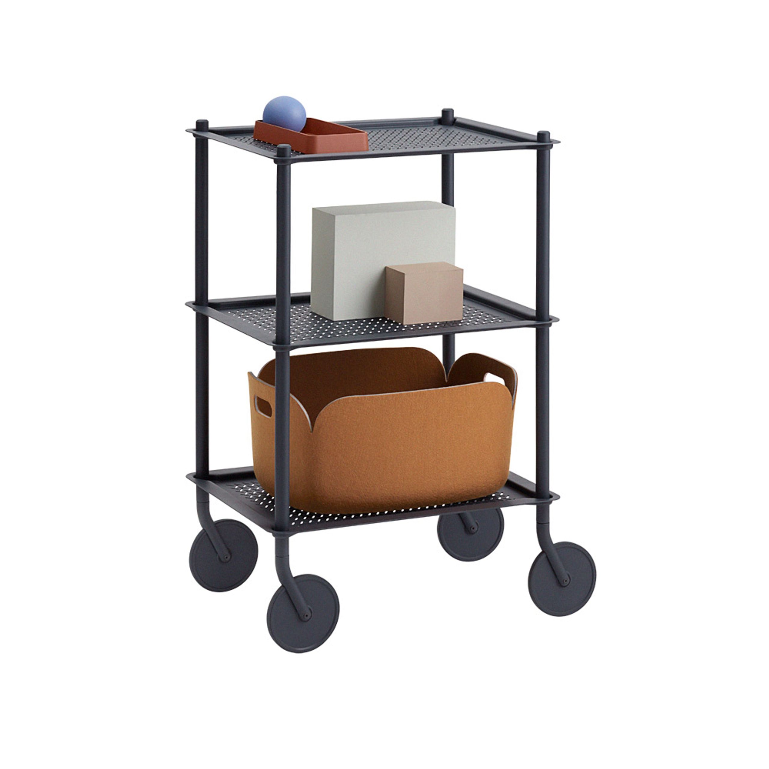 Muuto - Trolley Table - Flow Trolley - 3 Layer - Blue Grey
