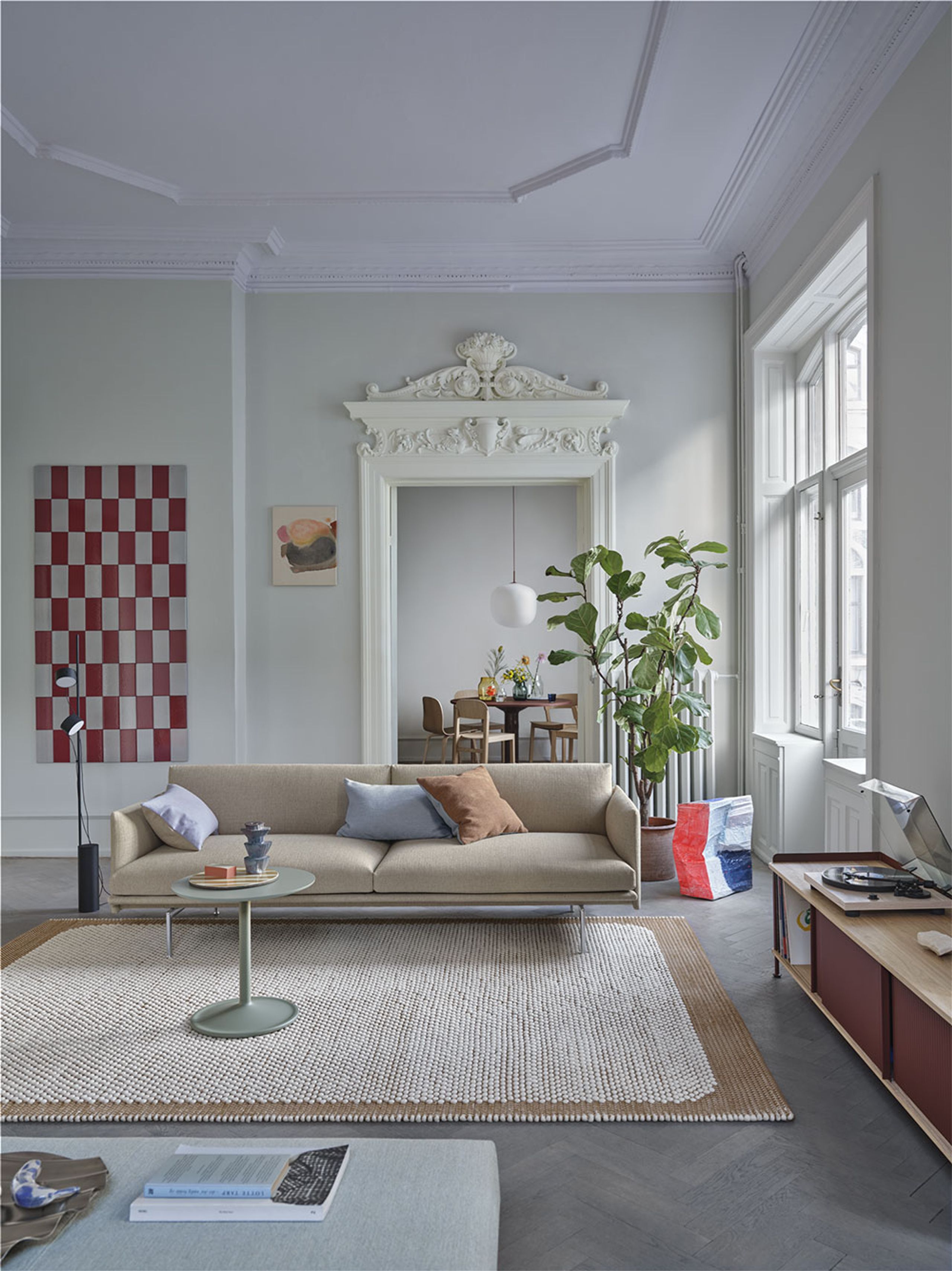 Muuto - Sidobord - Soft Side Table - Dusty Green Laminate / Dusty Green