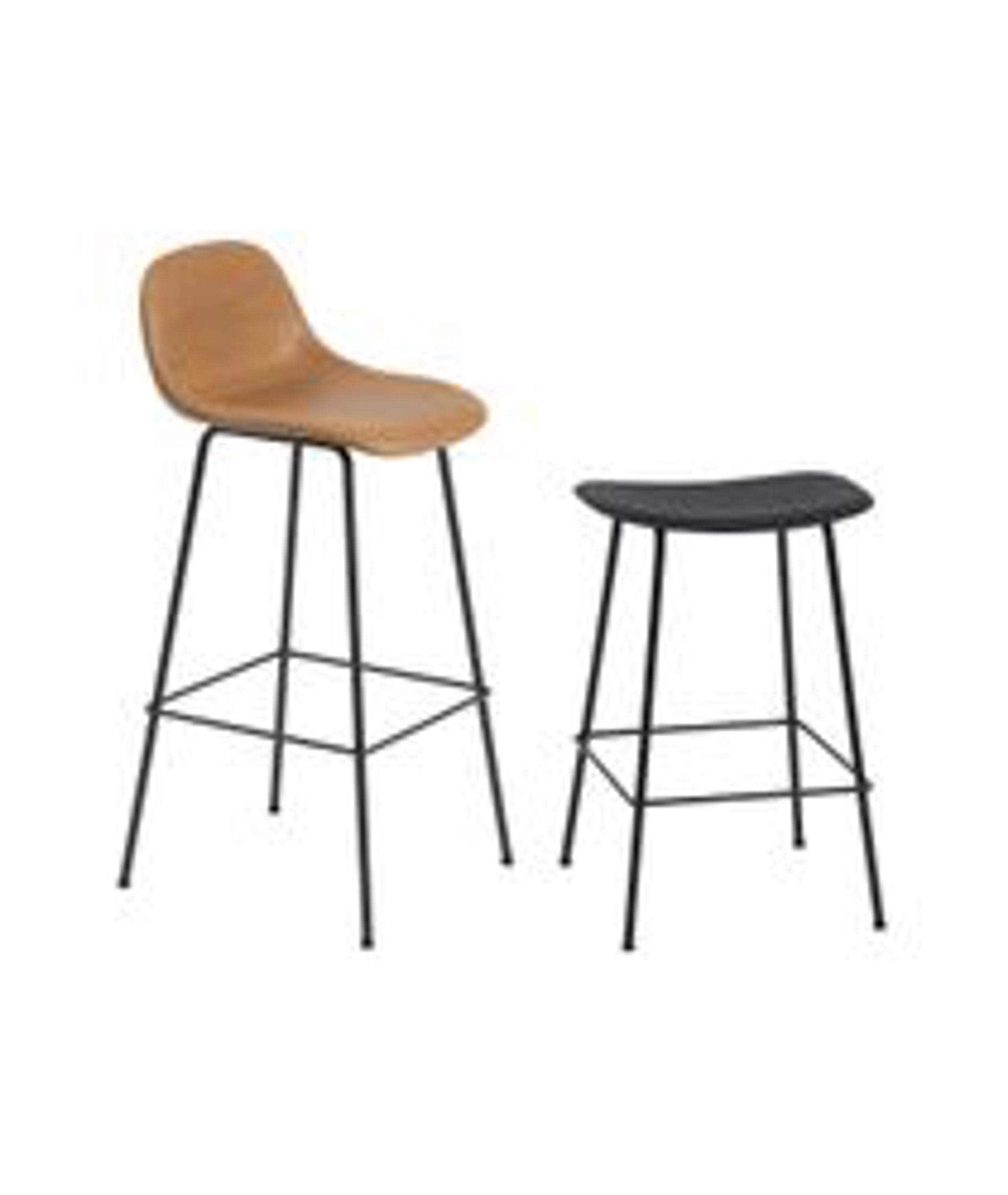 Muuto - Hocker - Fiber Bar Stool - Tube Base - White/White