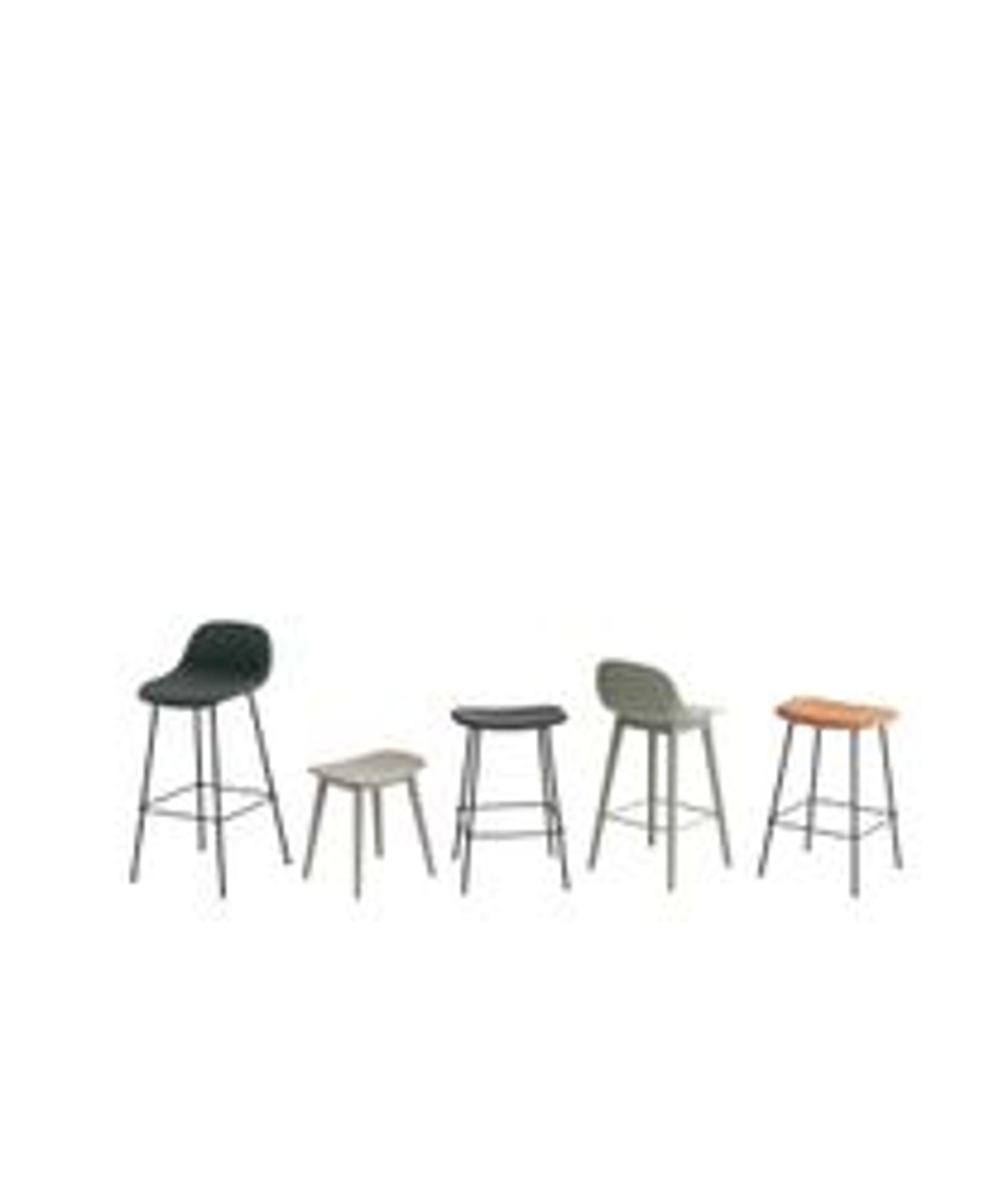 Muuto - Pall - Fiber Bar Stool - Tube Base - Dusty Green/Green Base