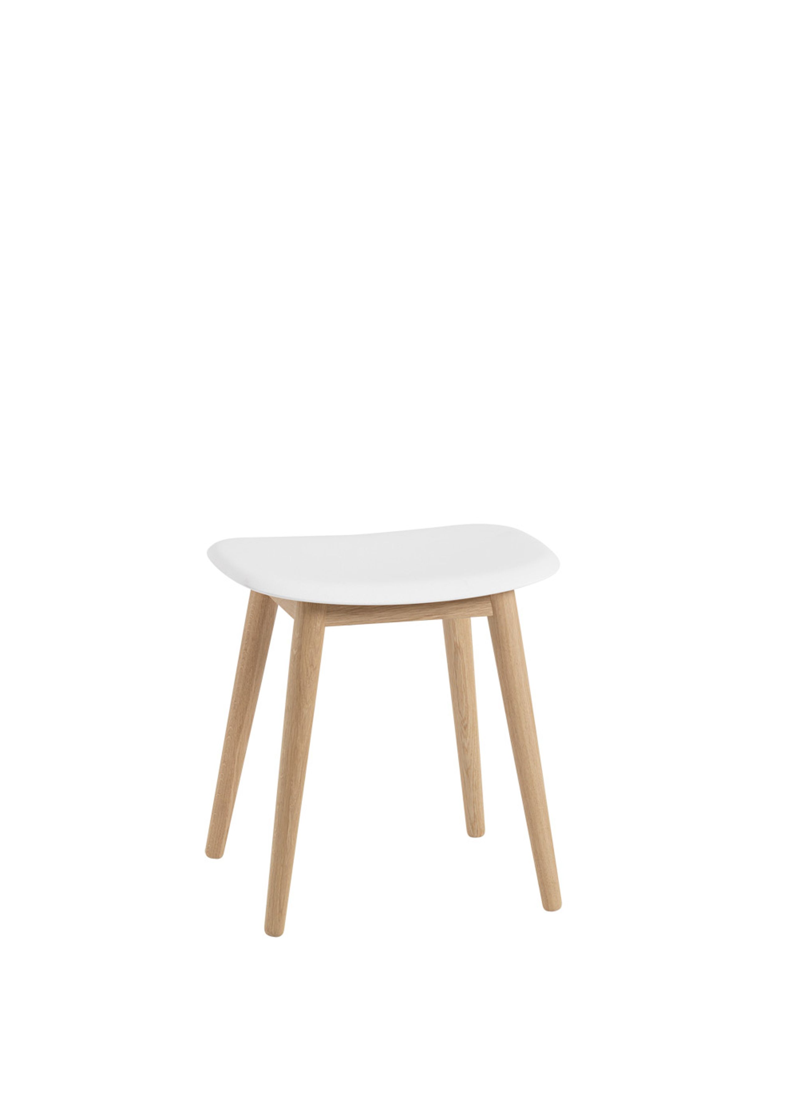 Muuto - Hocker - Fiber Stool - Wood Base - White/Oak