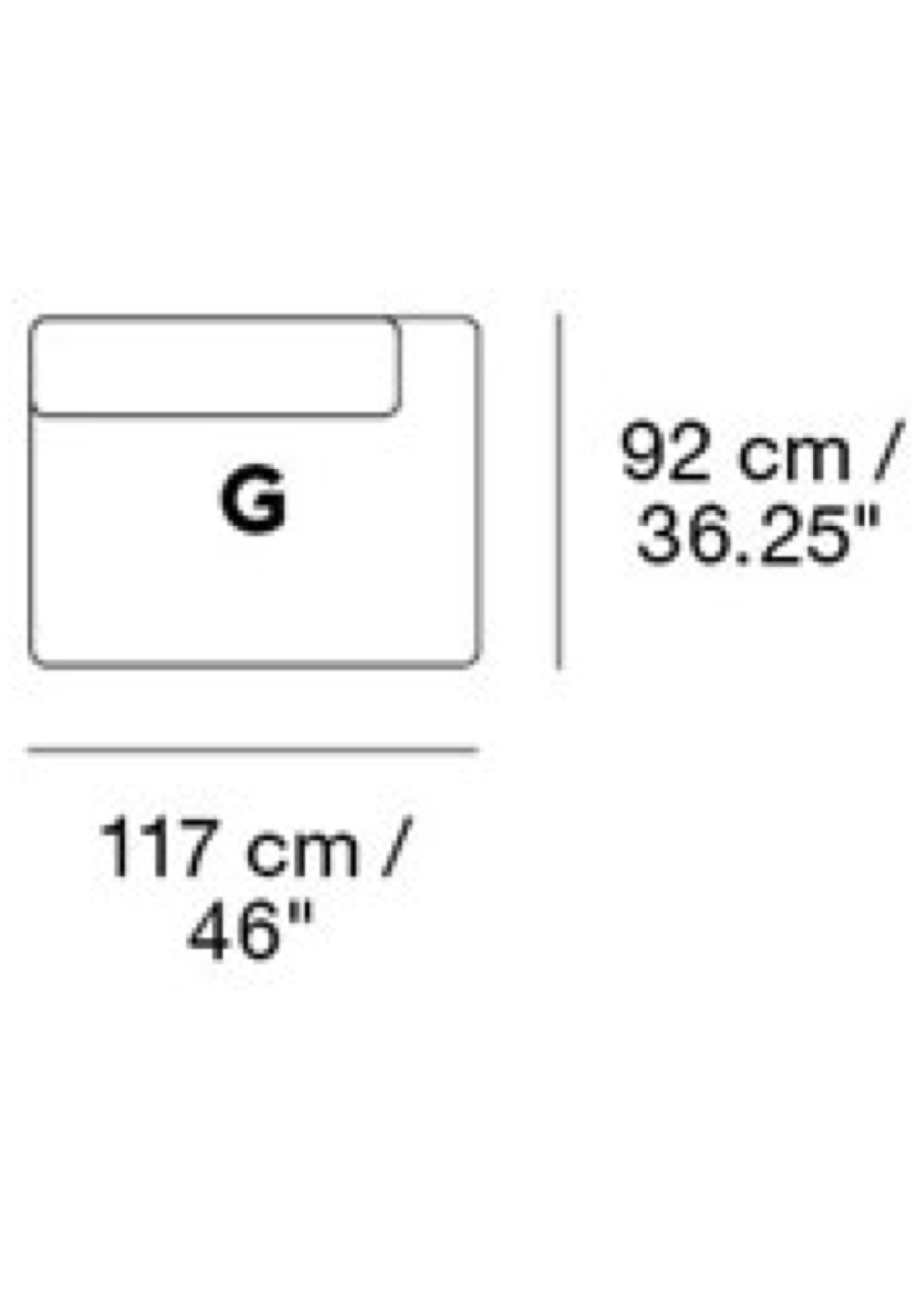 Muuto - Soffa - Connect Modular Sofa / Modules - Right Open-ended (G) - L: 117 x D: 92 x H: 70 x SH: 42 cm
