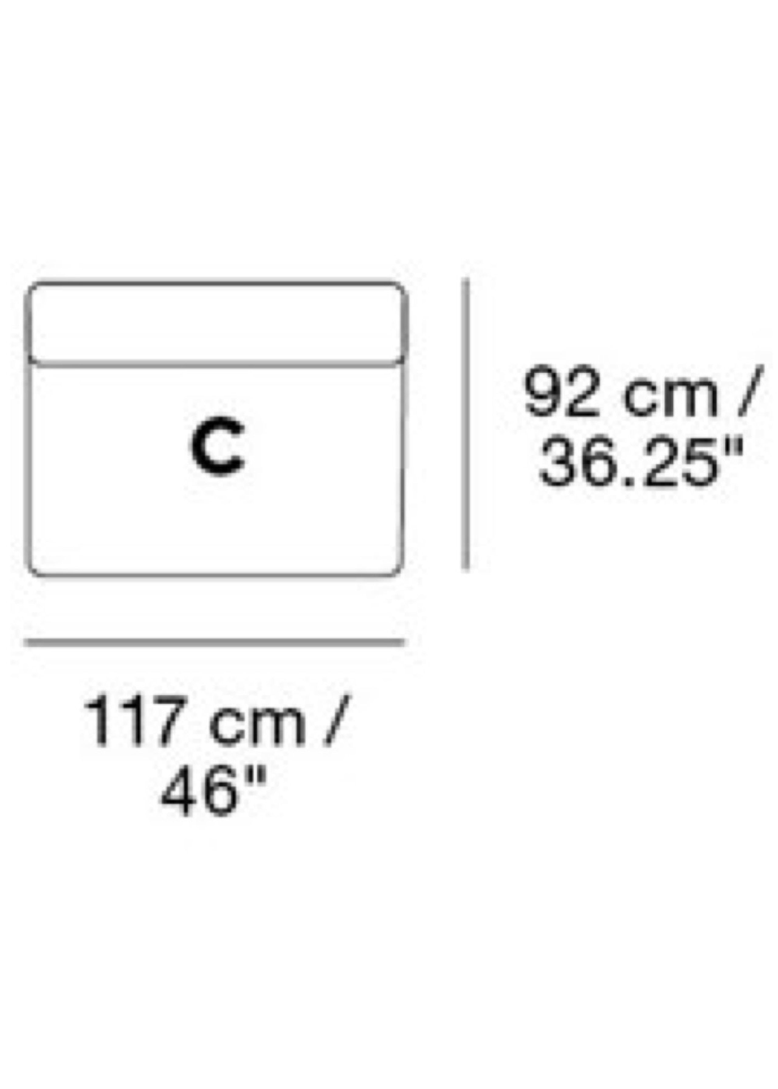 Muuto - Sofa - Connect Modular Sofa / Modules - Long Centre (C) - L: 117 x D: 92 x H: 70 x SH: 42 cm
