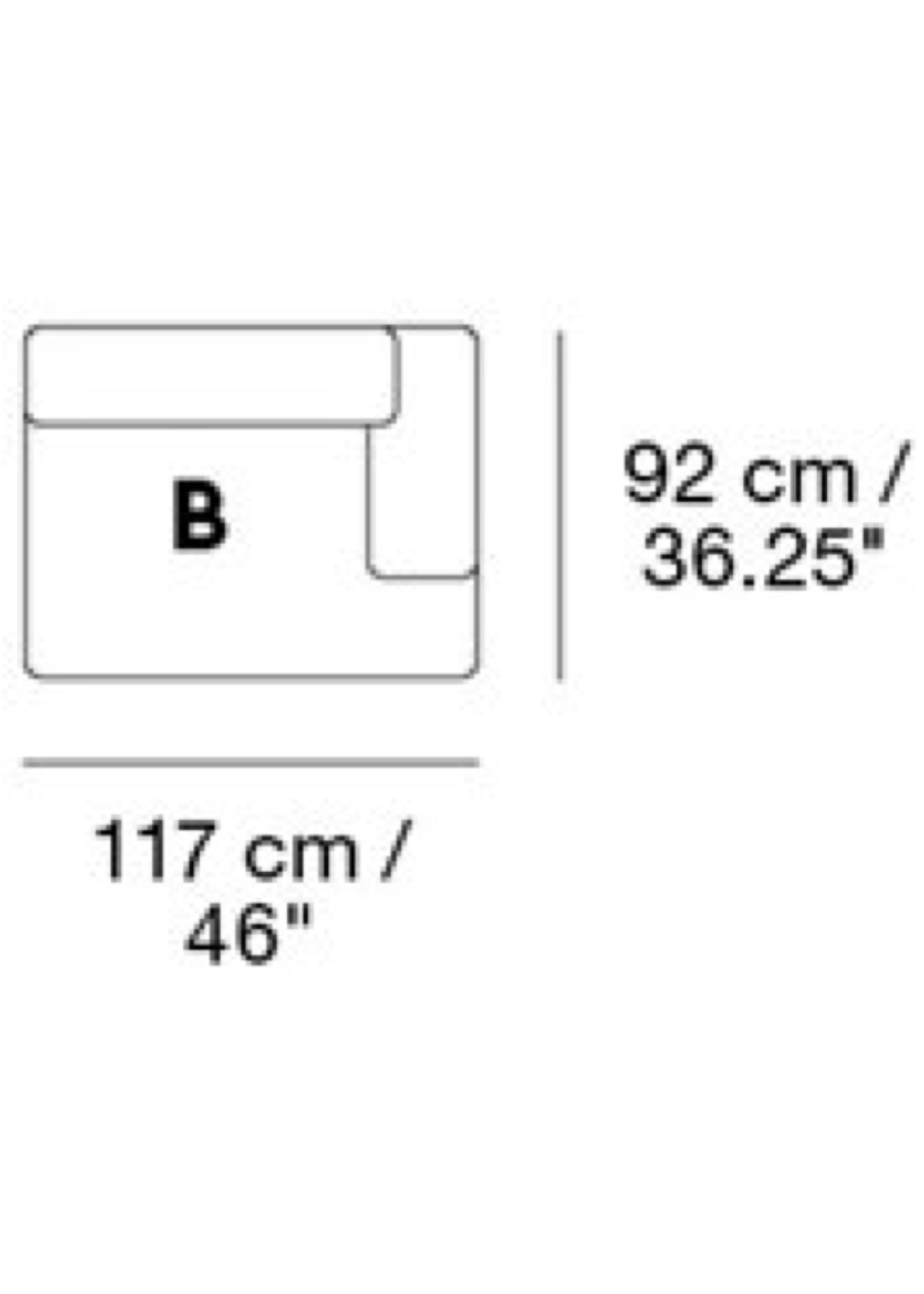Muuto - Couch - Connect Modular Sofa / Modules - Right Armrest (B) - L: 117 x D: 92 x H: 70 x SH: 42 cm
