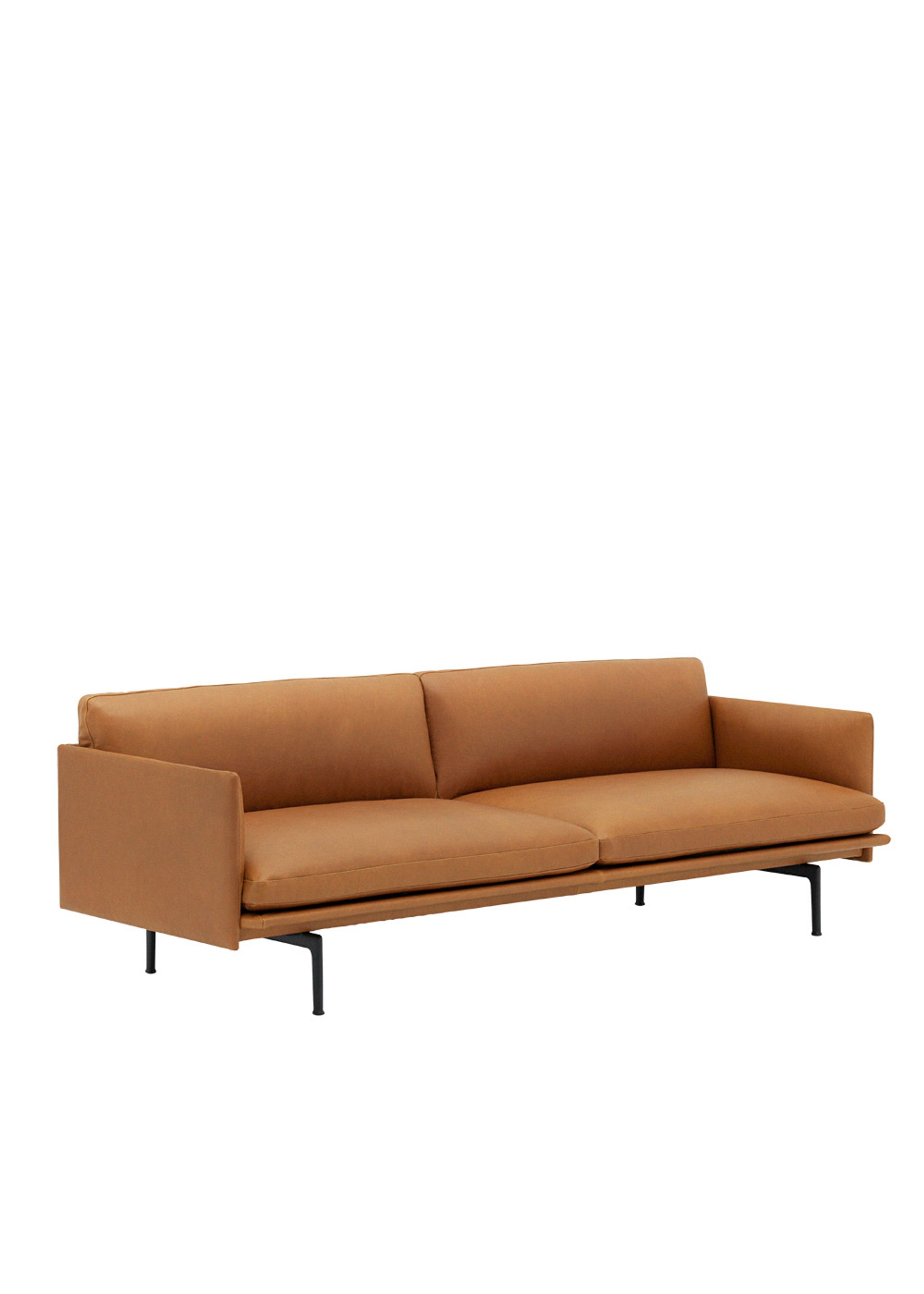 Muuto - Sofa - Outline Sofa / 3-seater - Cognac Refine Leather