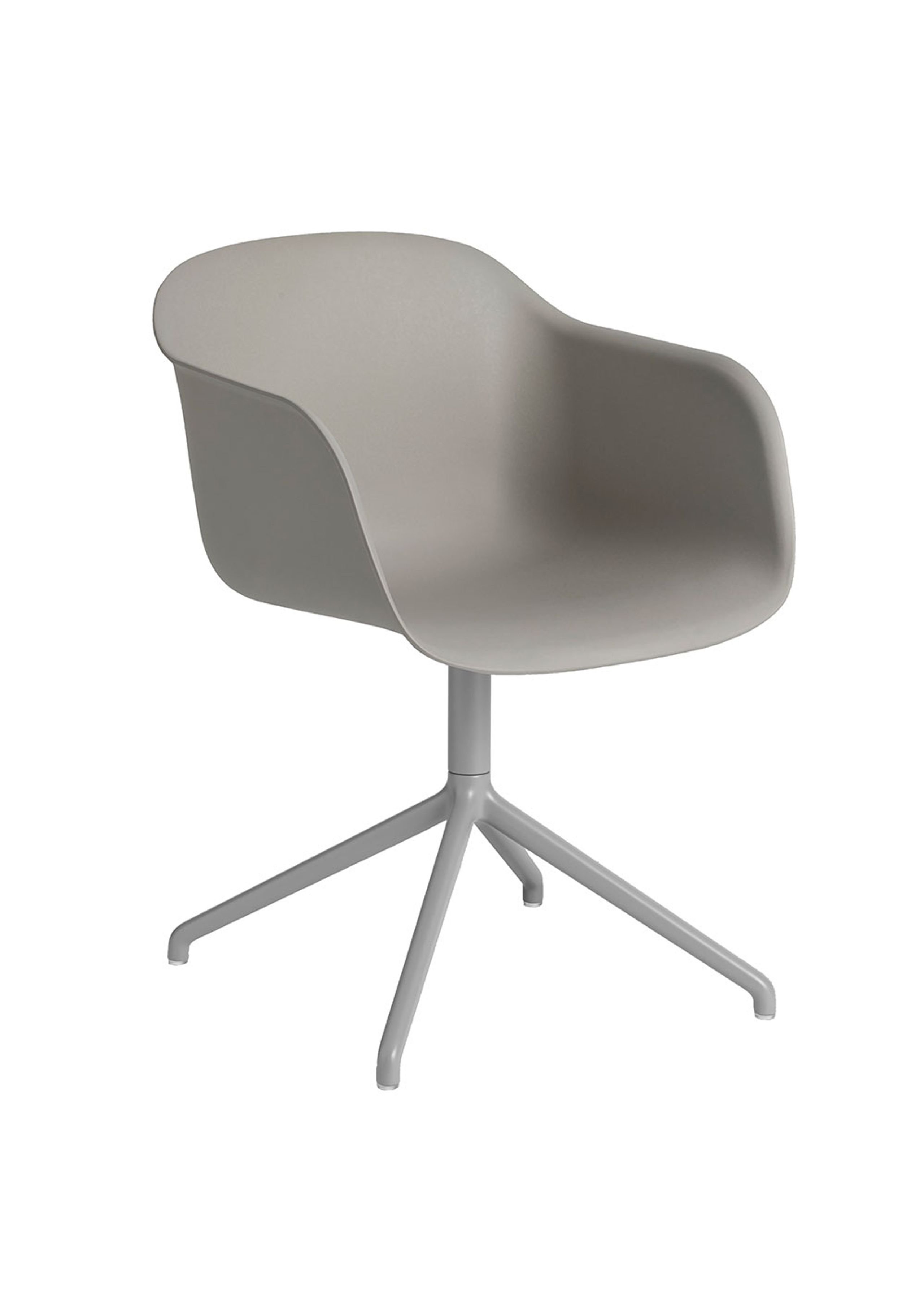 Muuto - Spisebordsstol - Fiber Chair - Swivel Base - Grey/Grey