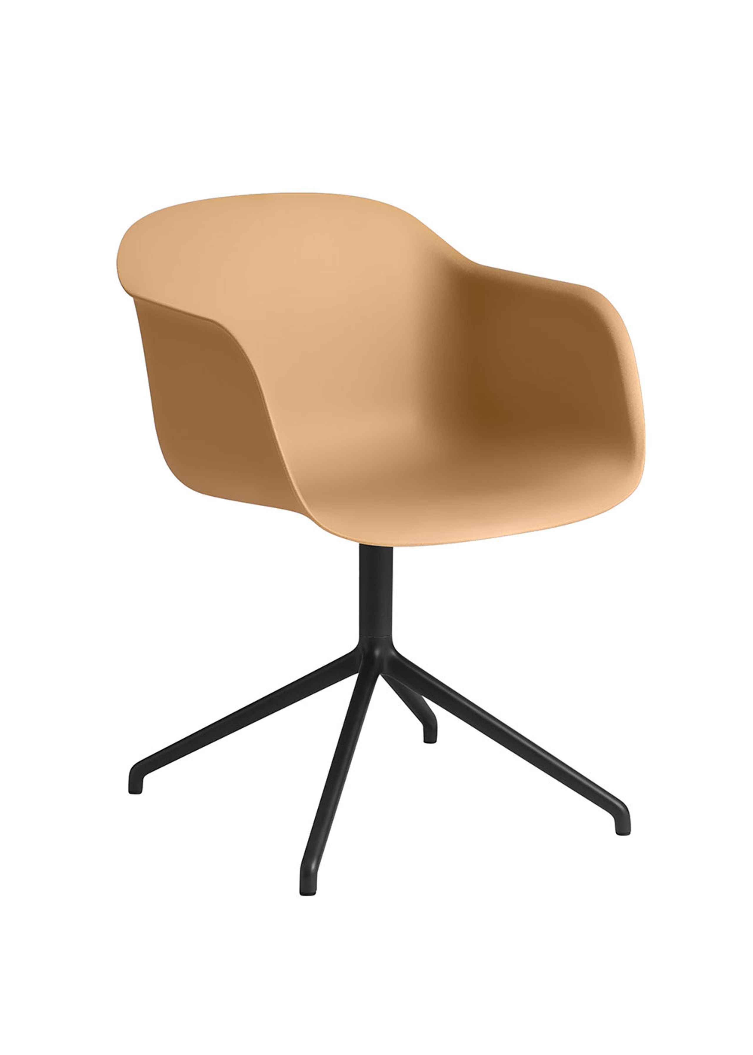 Muuto - Matstol - Fiber Chair - Swivel Base - Ochre/Anthracite Black