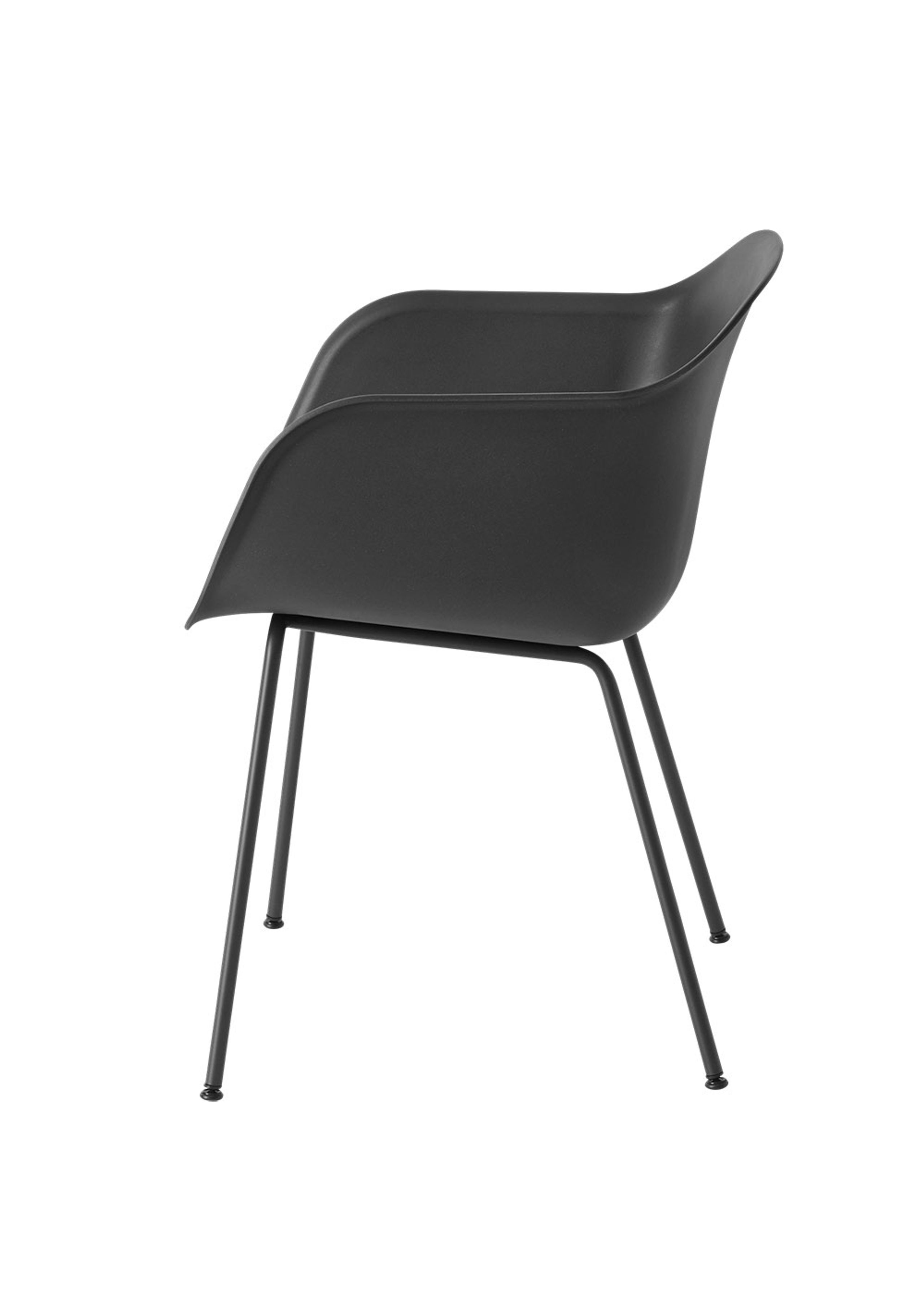 Muuto - Matstol - Fiber Chair - Tube Base - Black/Black