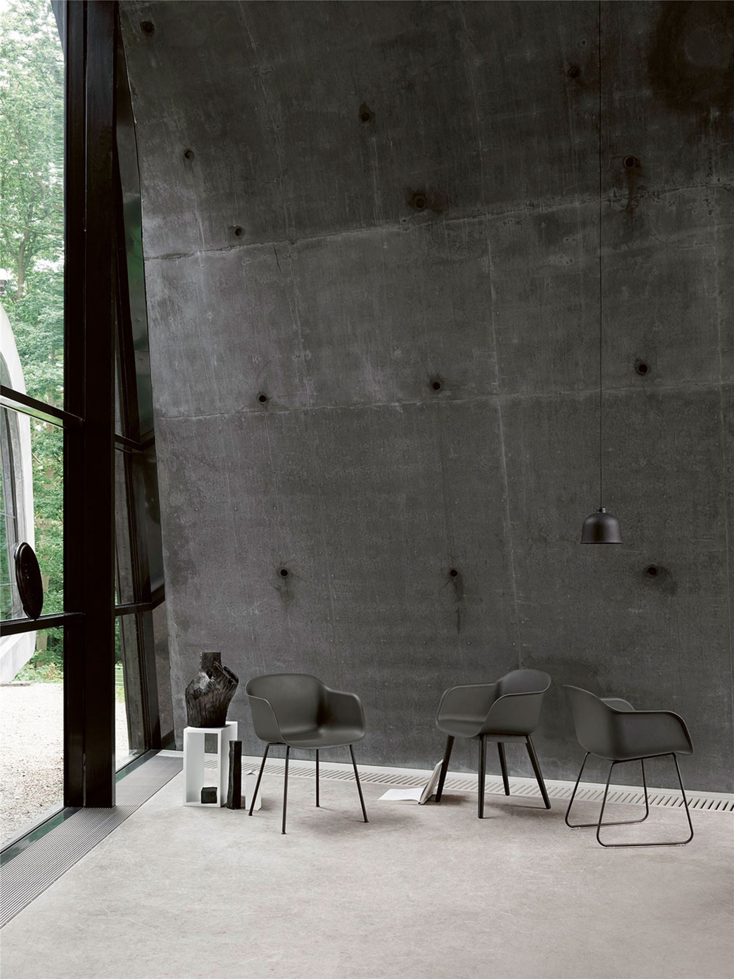 Muuto - Matstol - Fiber Chair - Tube Base - Ochre/Black