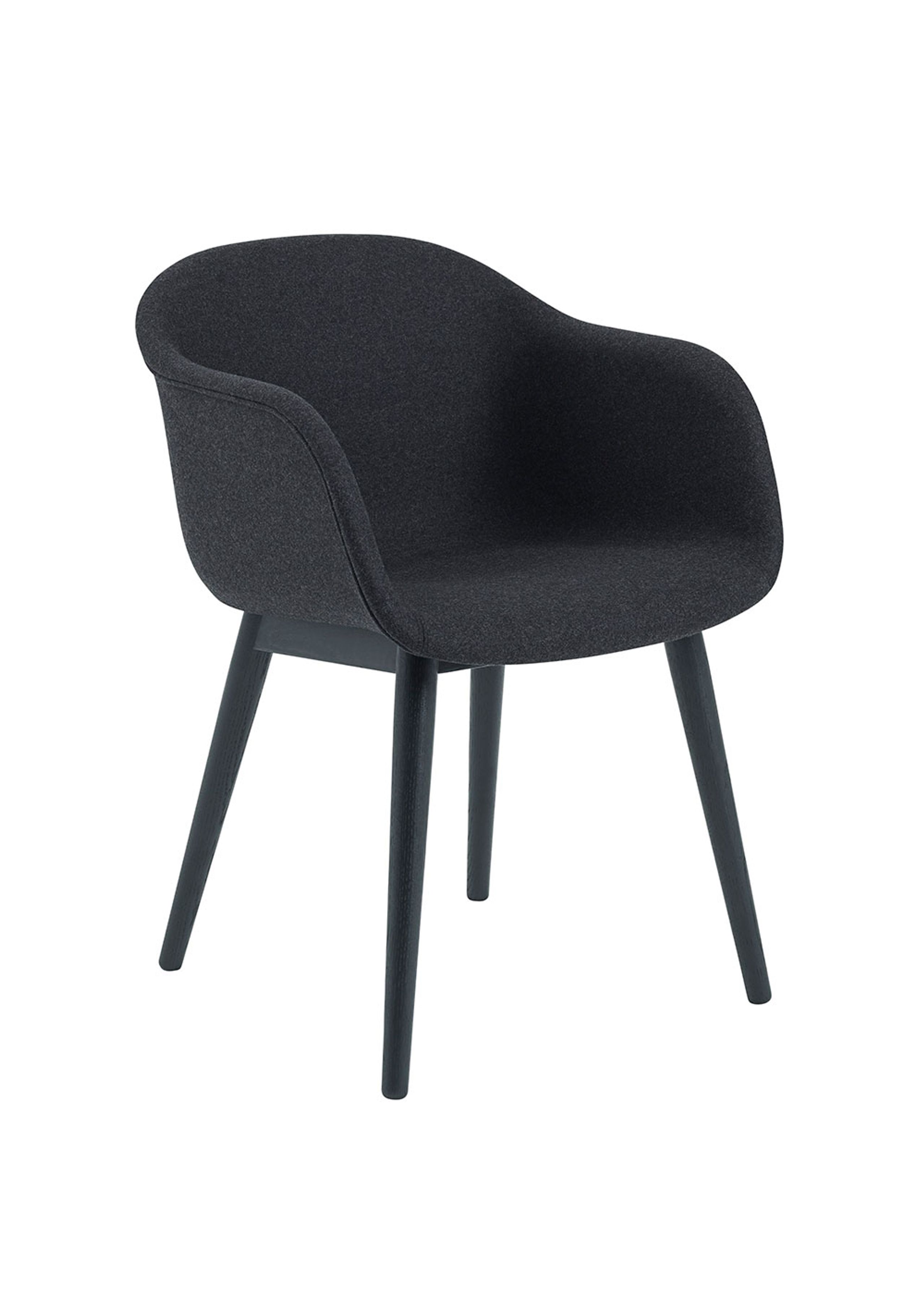 Muuto - Esstischstuhl - Fiber Chair - Wood Base - Wooly/Grey