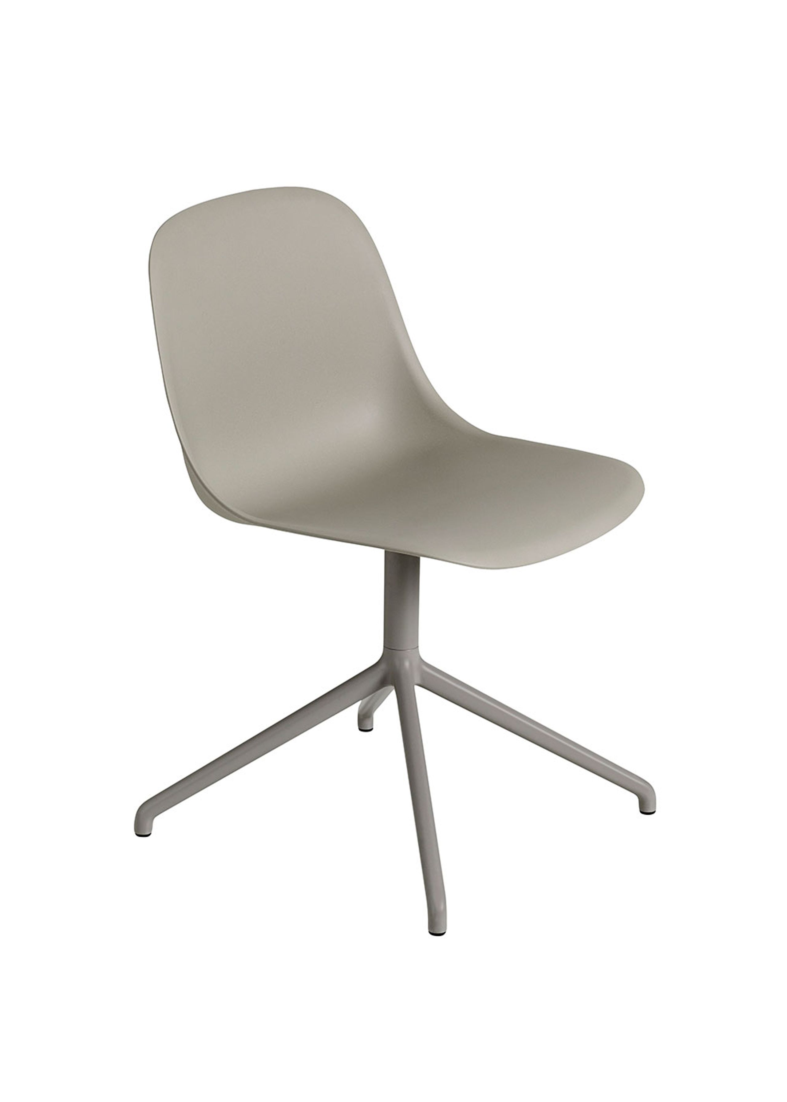 Muuto - Spisebordsstol - Fiber Side Chair - Swivel Base w/o Return - Grey/Grey